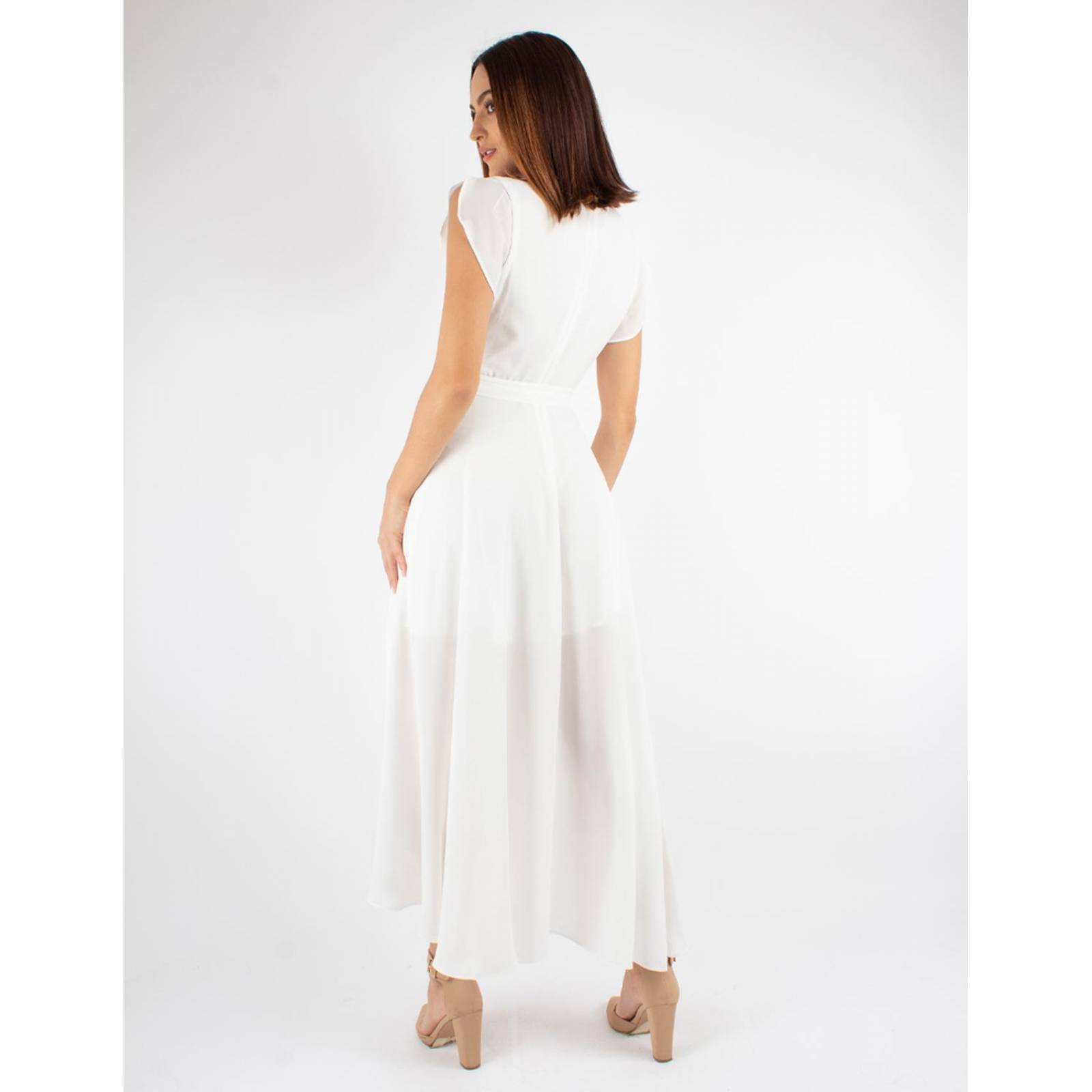 Vestido fluido falda envolvente con cinto