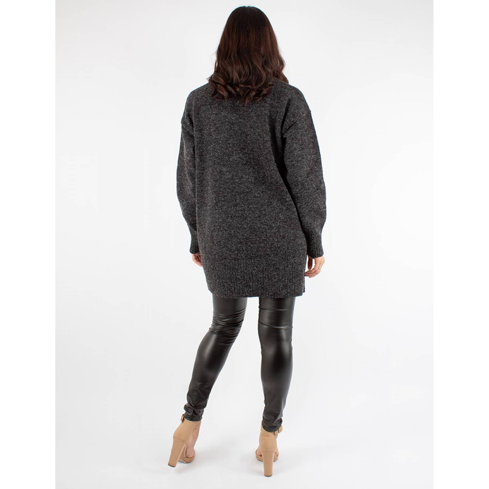 Blusón Mini dress de tejido grueso cuello alto 