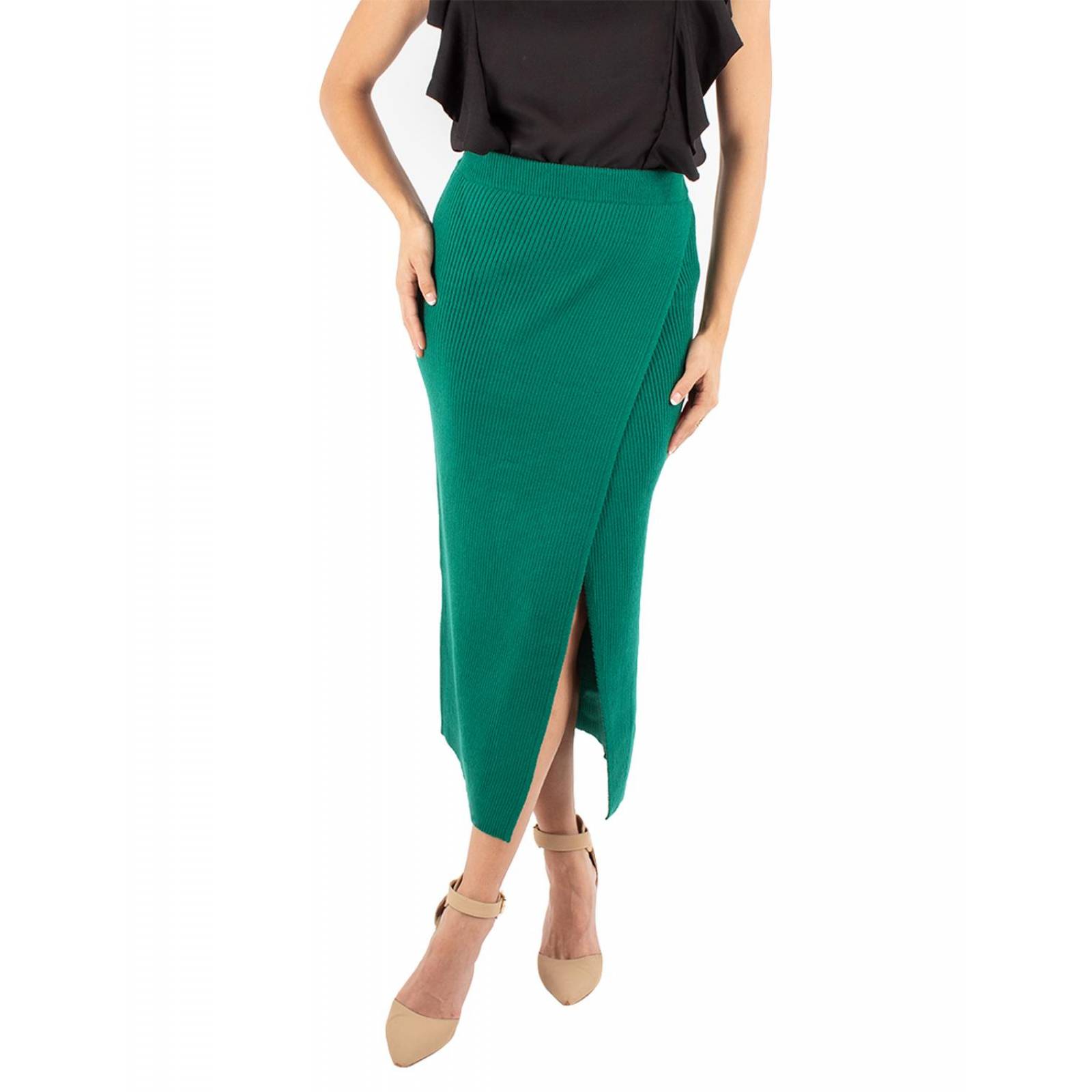 Falda lápiz tejida cruzada