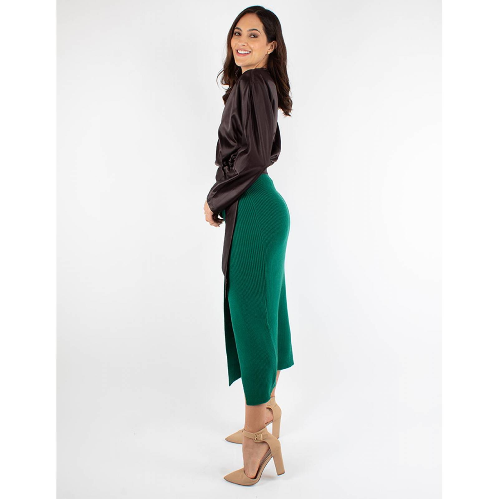 Falda lápiz tejida cruzada