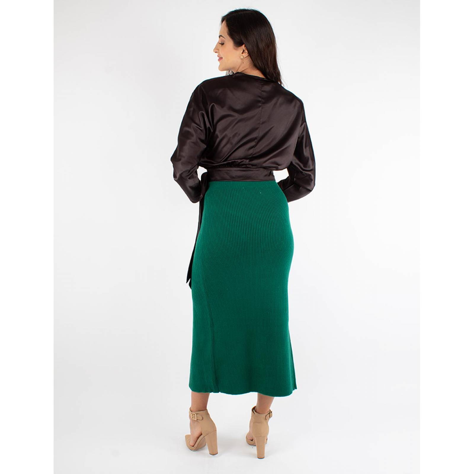 Falda lápiz tejida cruzada