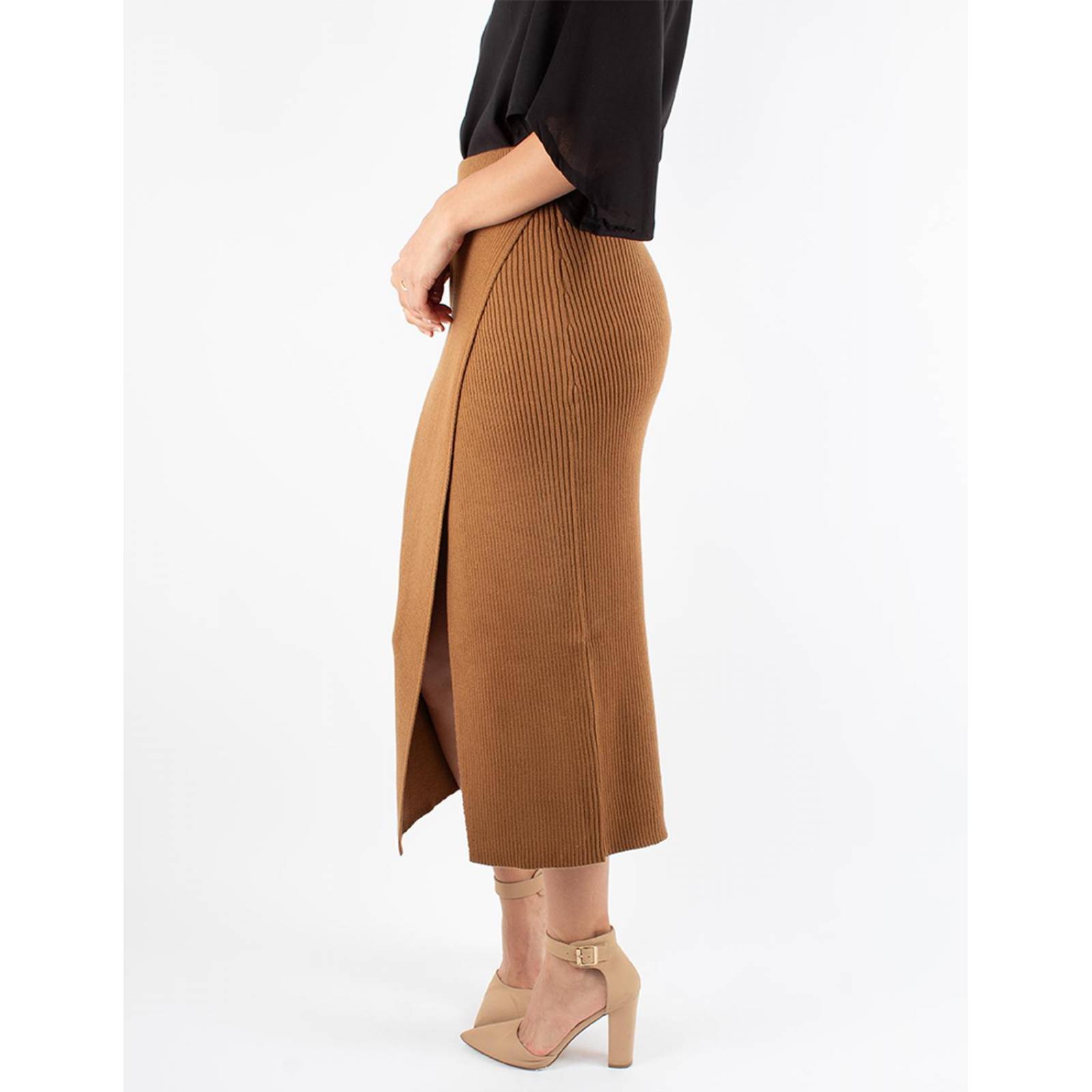 Falda lápiz tejida cruzada