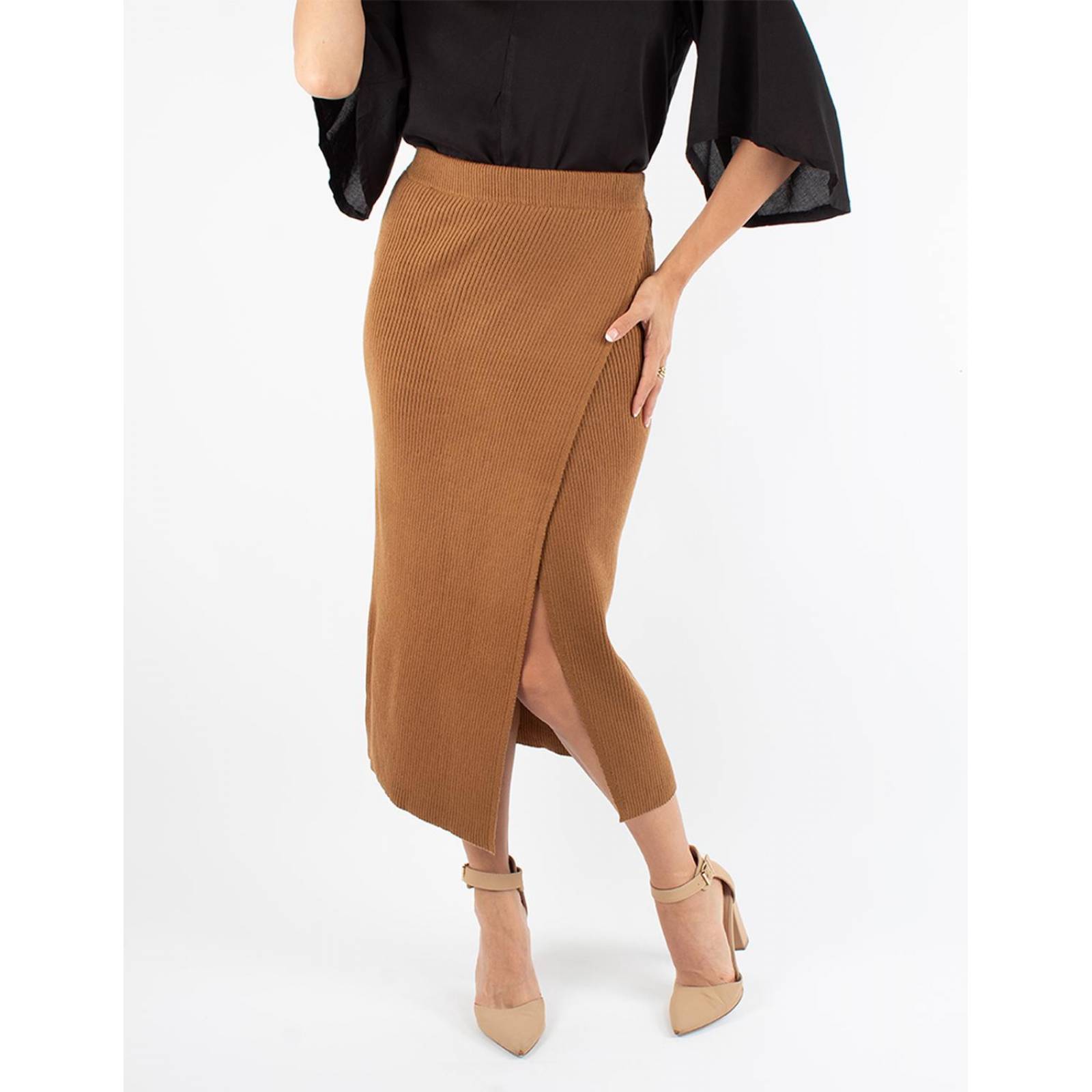 Falda lápiz tejida cruzada