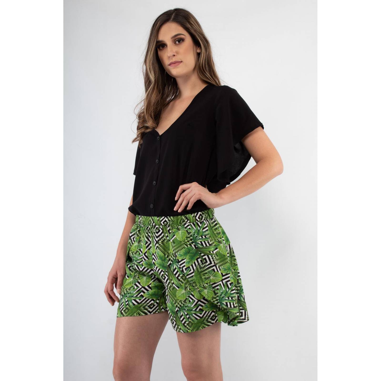 Falda short estampado tropical AMAD para dama 