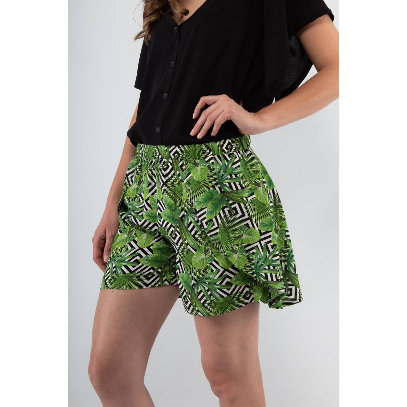 Falda short estampado tropical AMAD para dama 