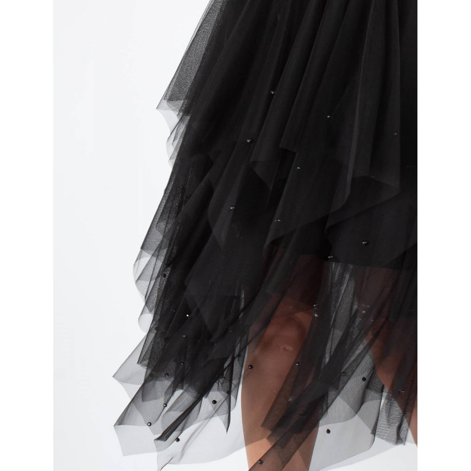 Falda tul de picos con perlas