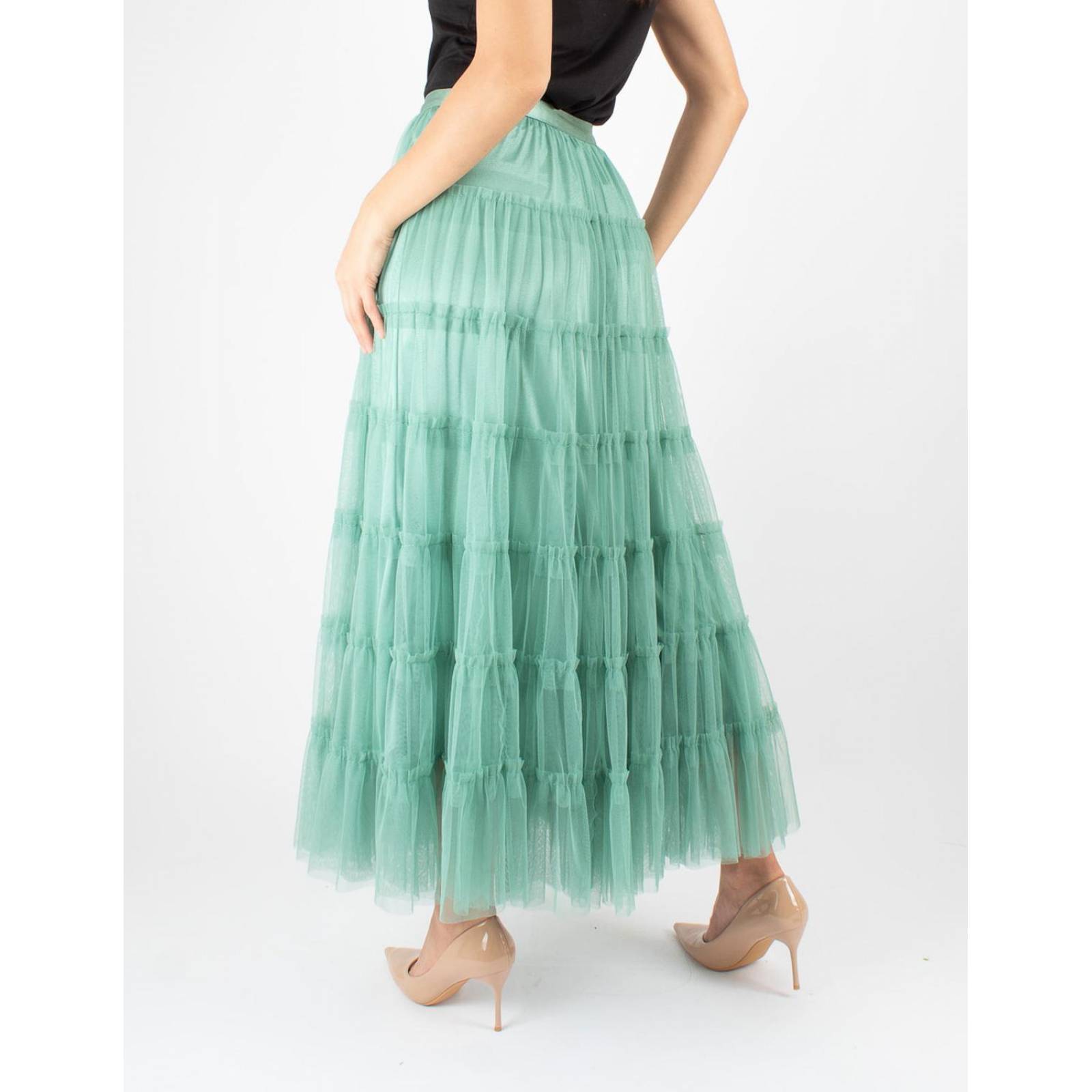 Maxi falda de tul con vuelo 