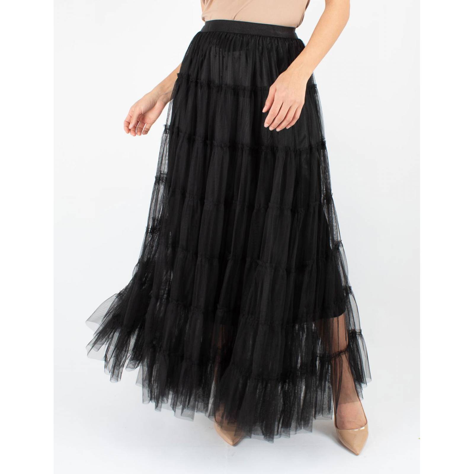 Maxi falda de tul con vuelo 