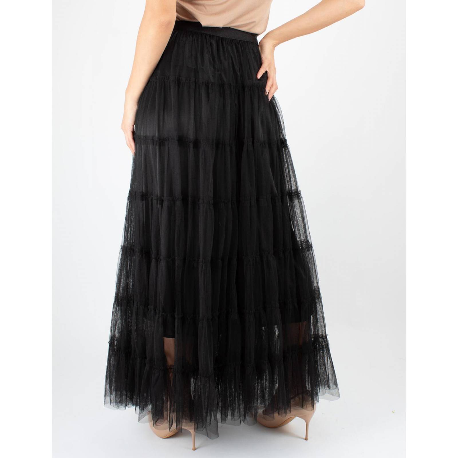 Maxi falda de tul con vuelo 