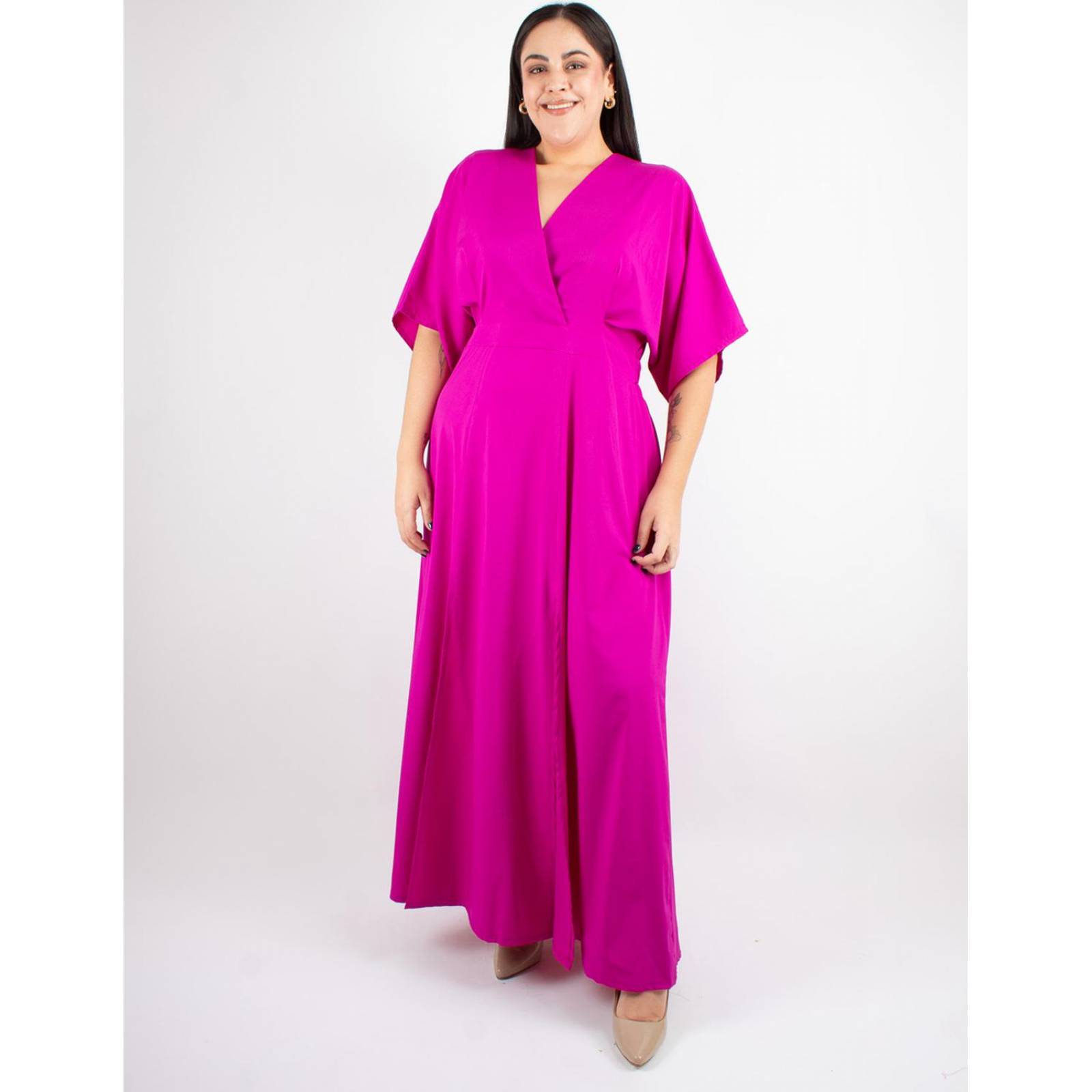 Maxi vestido Curvy manga kimono 