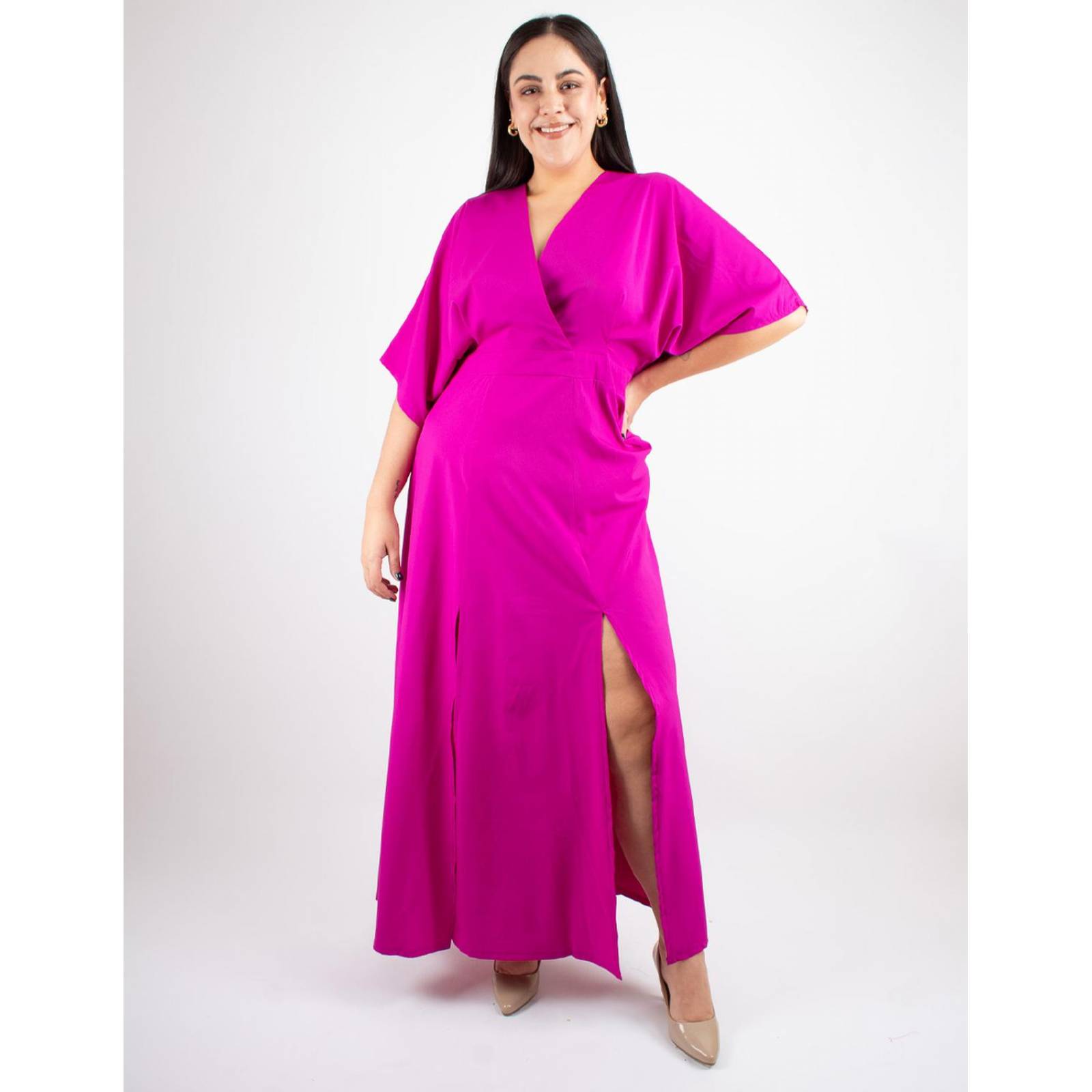 Maxi vestido Curvy manga kimono 