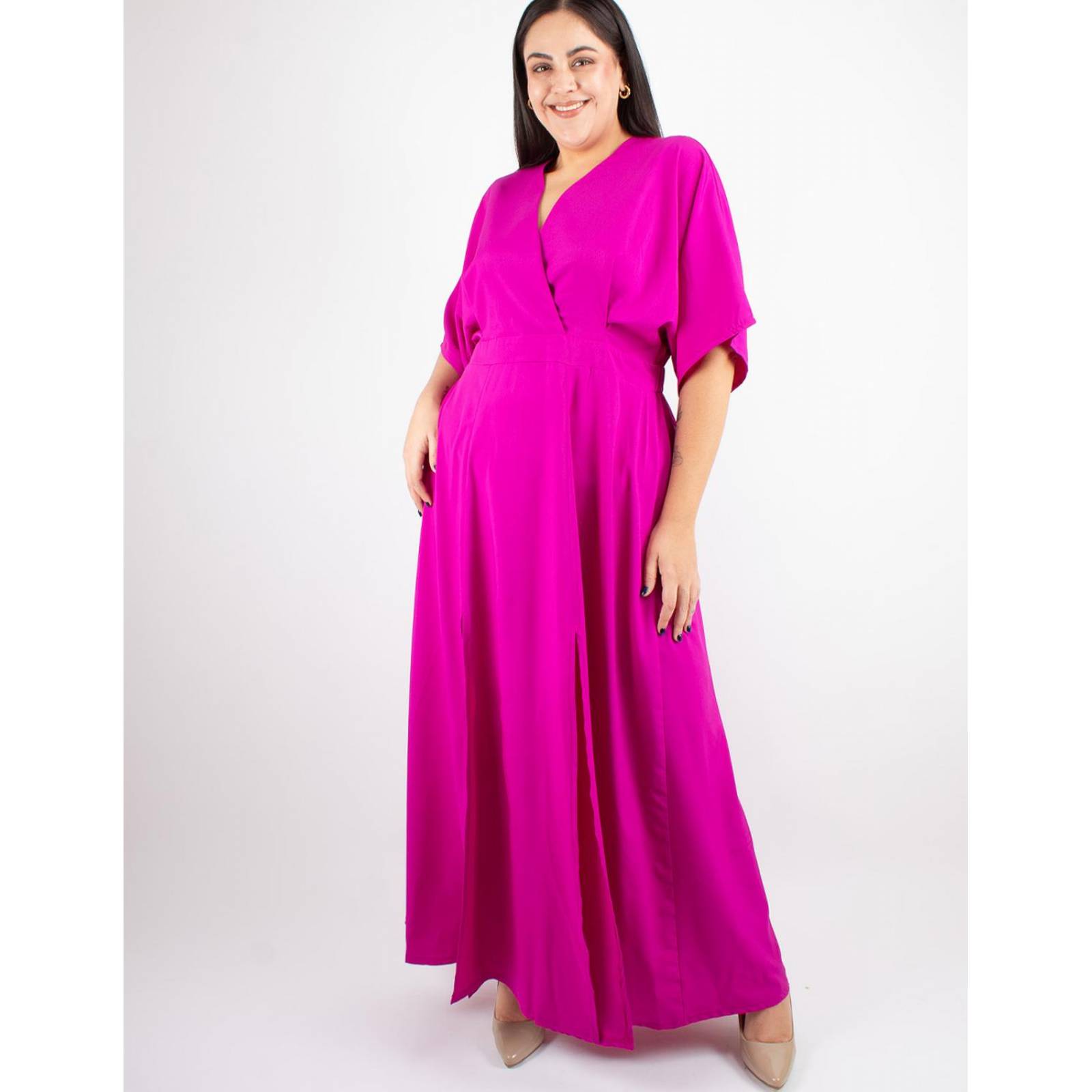 Maxi vestido Curvy manga kimono 