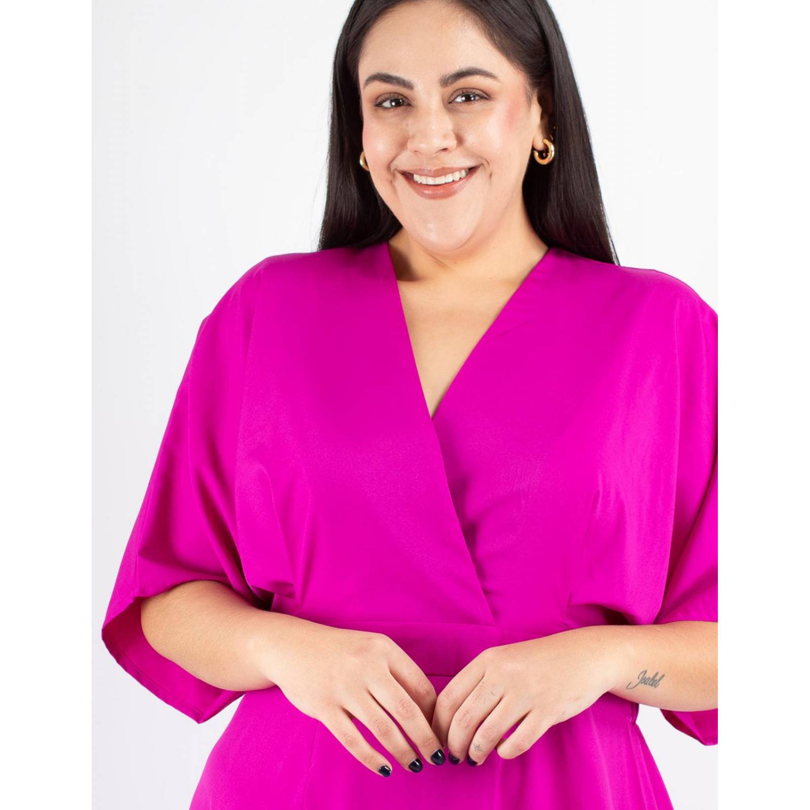 Maxi vestido Curvy manga kimono 