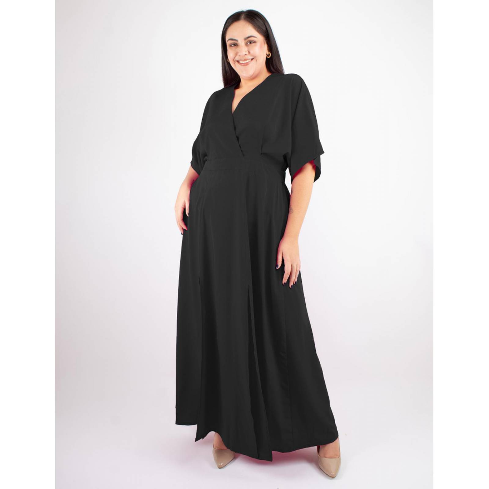 Maxi vestido Curvy manga kimono 