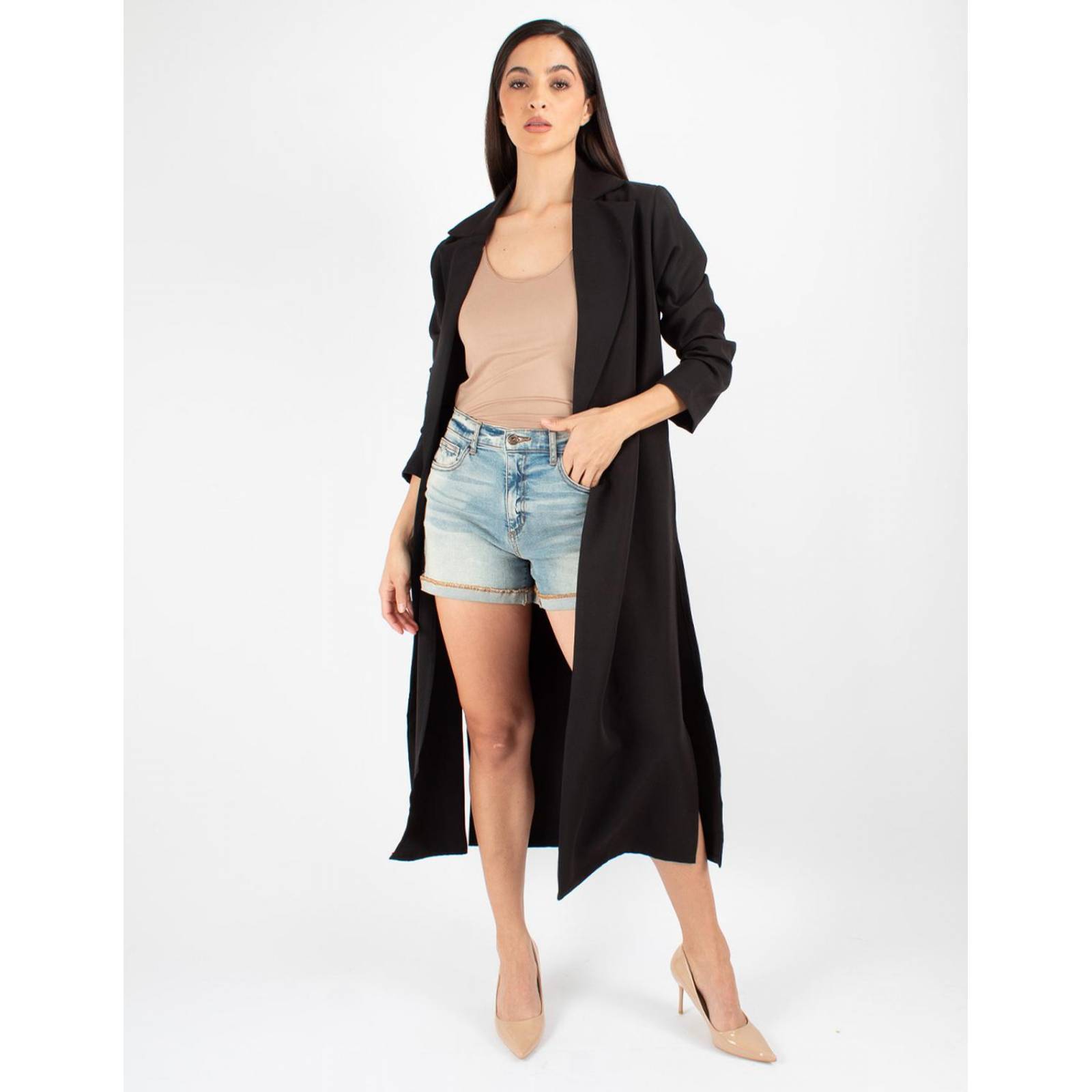 Maxi blazer con aberturas 