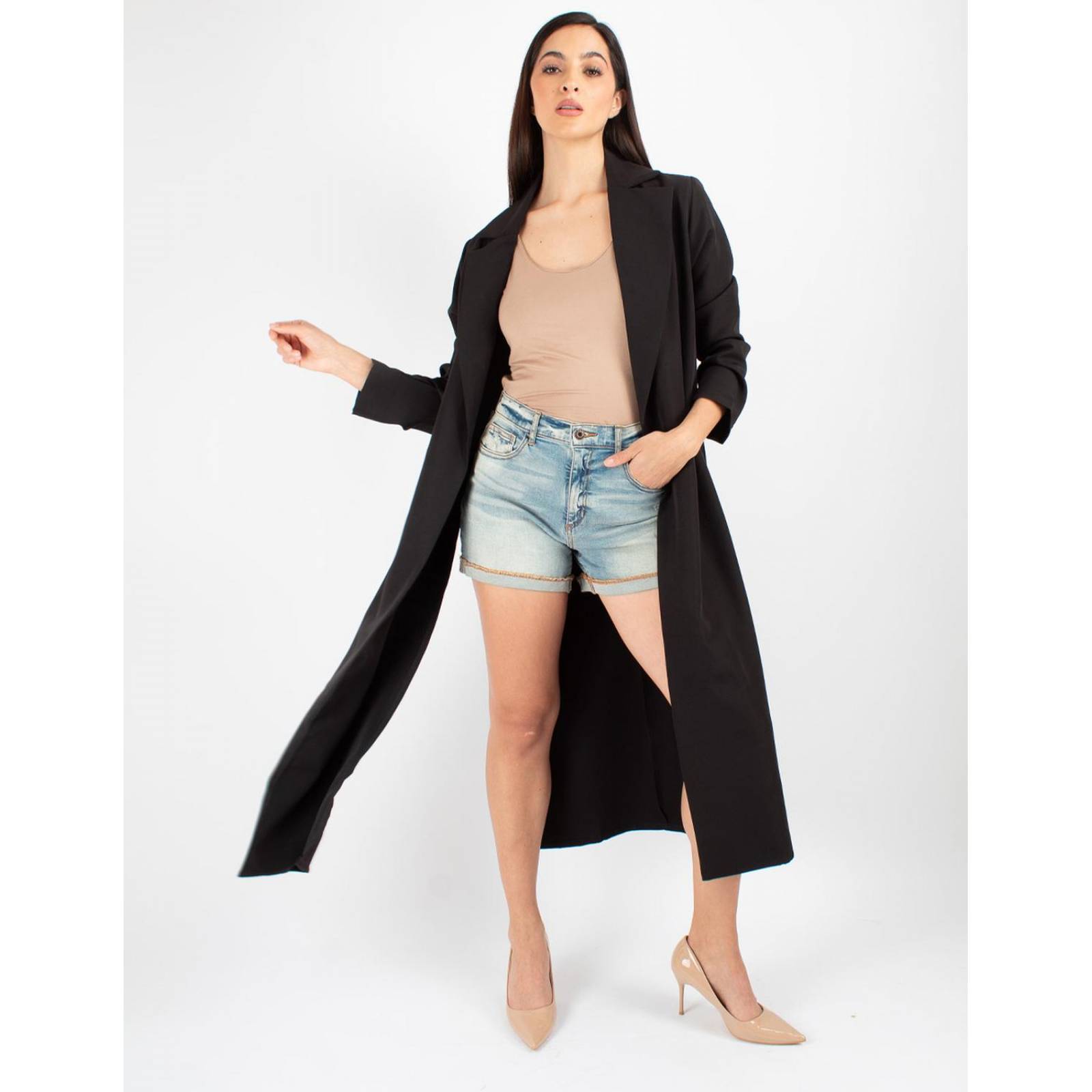 Maxi blazer con aberturas 