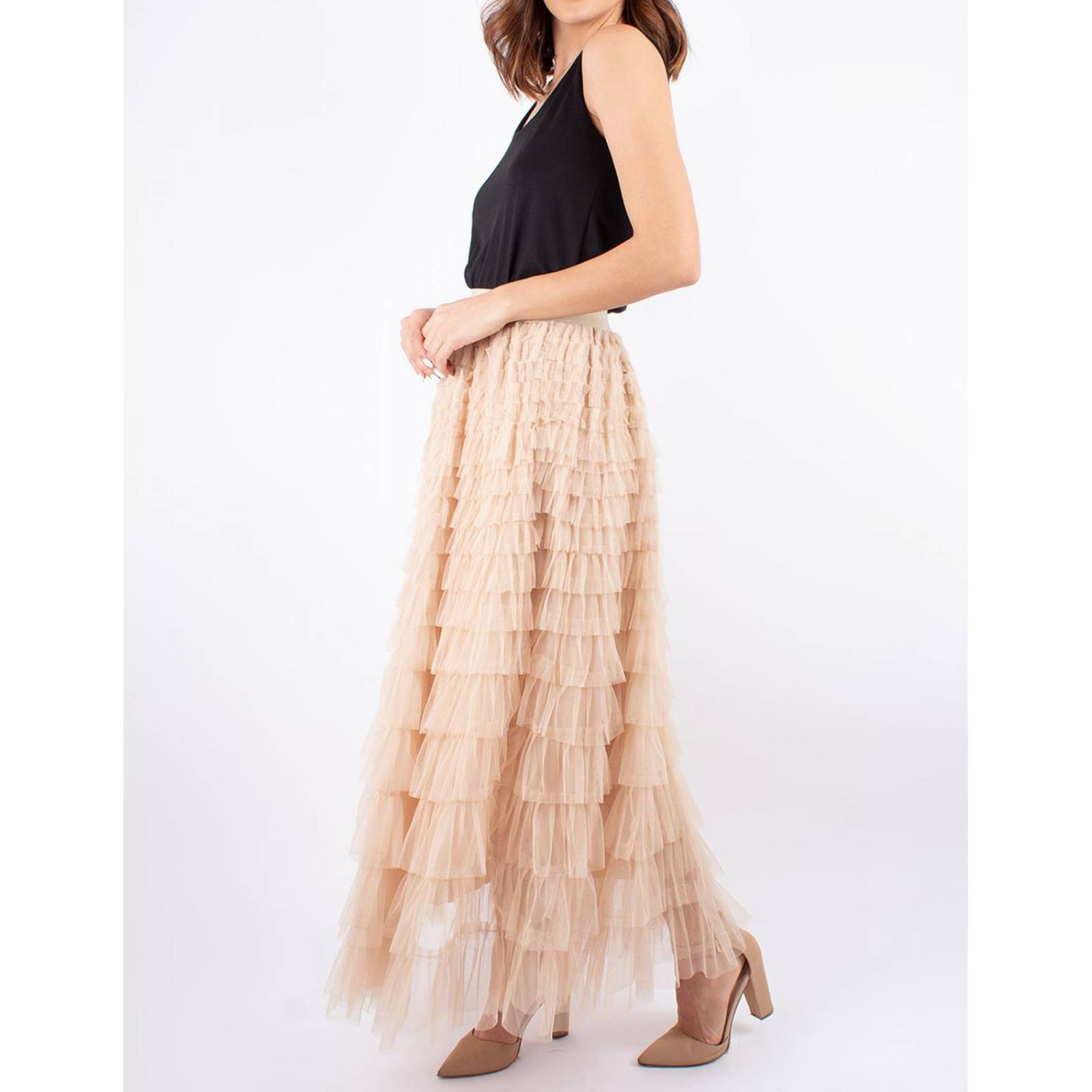 Falda maxi olanes fruncidos 