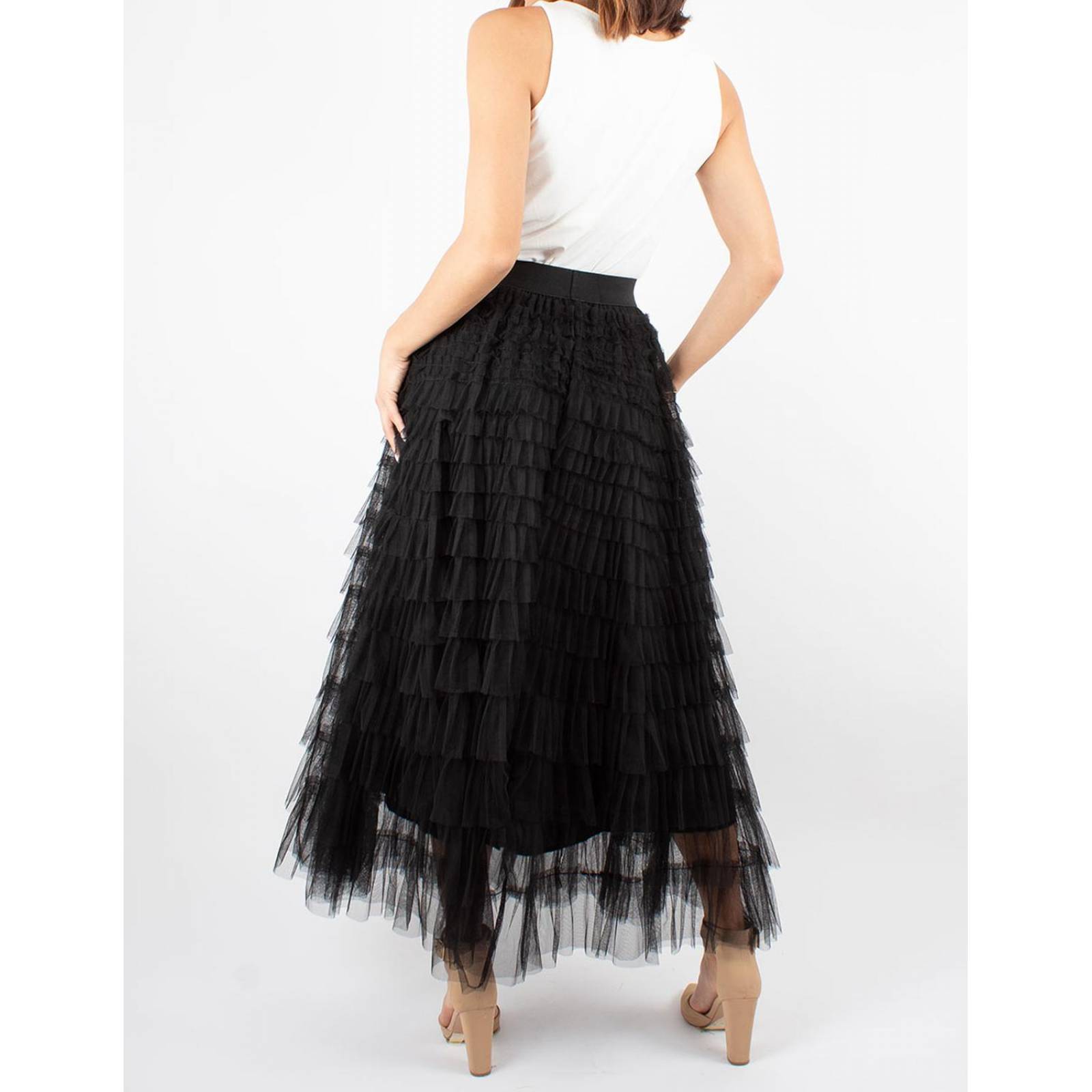 Falda maxi olanes fruncidos 