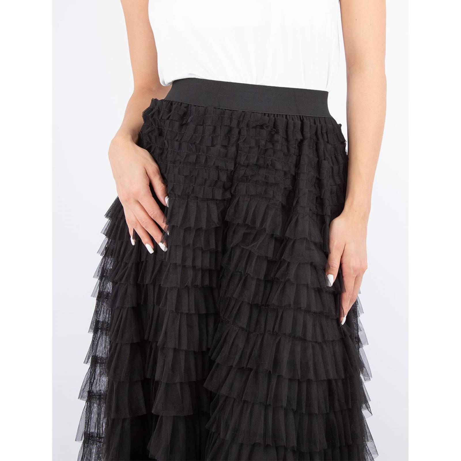 Falda maxi olanes fruncidos 