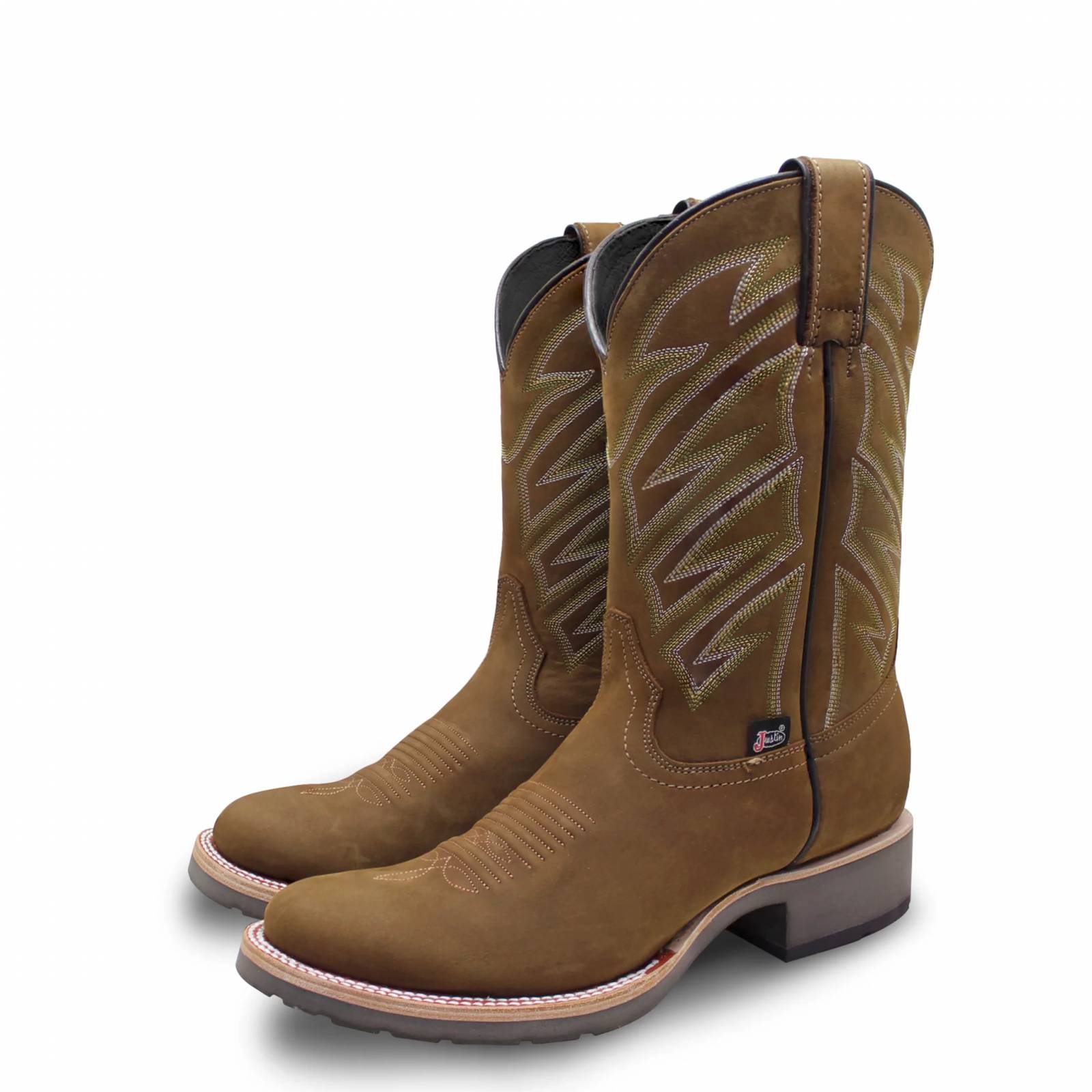 Botas vaqueras justin boots suela de trabajo punta redonda