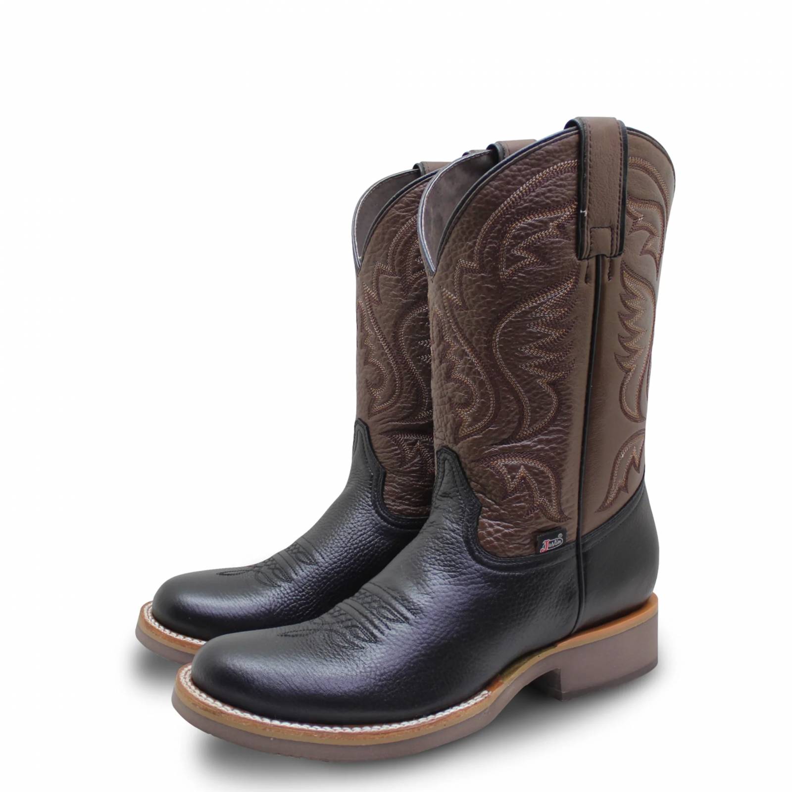 Botas De Piel Hombre Justin Estilo Rodeo Suela Tekno Crepe