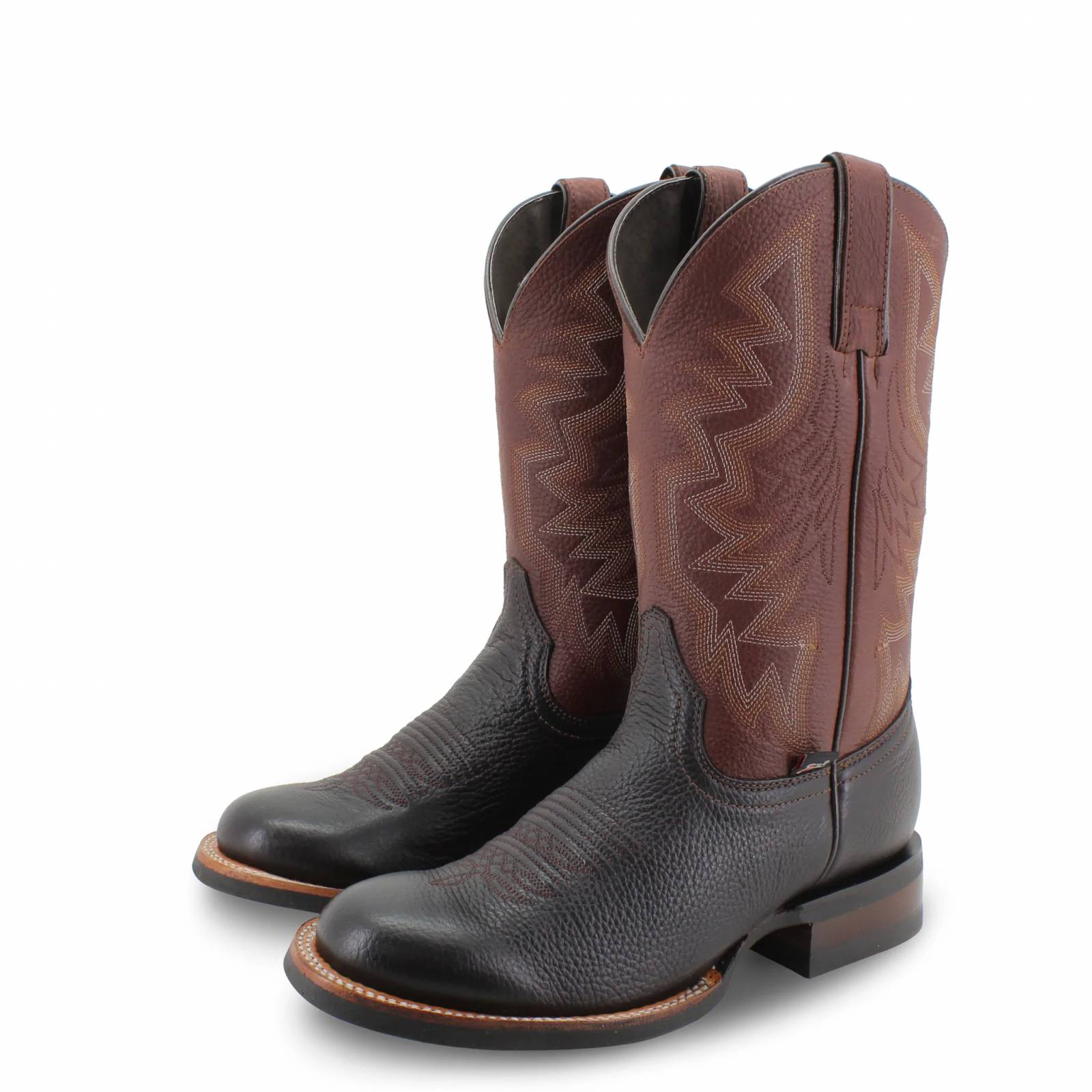 Botas Vaqueras Justin Para Caballero Punta Redonda Cherry