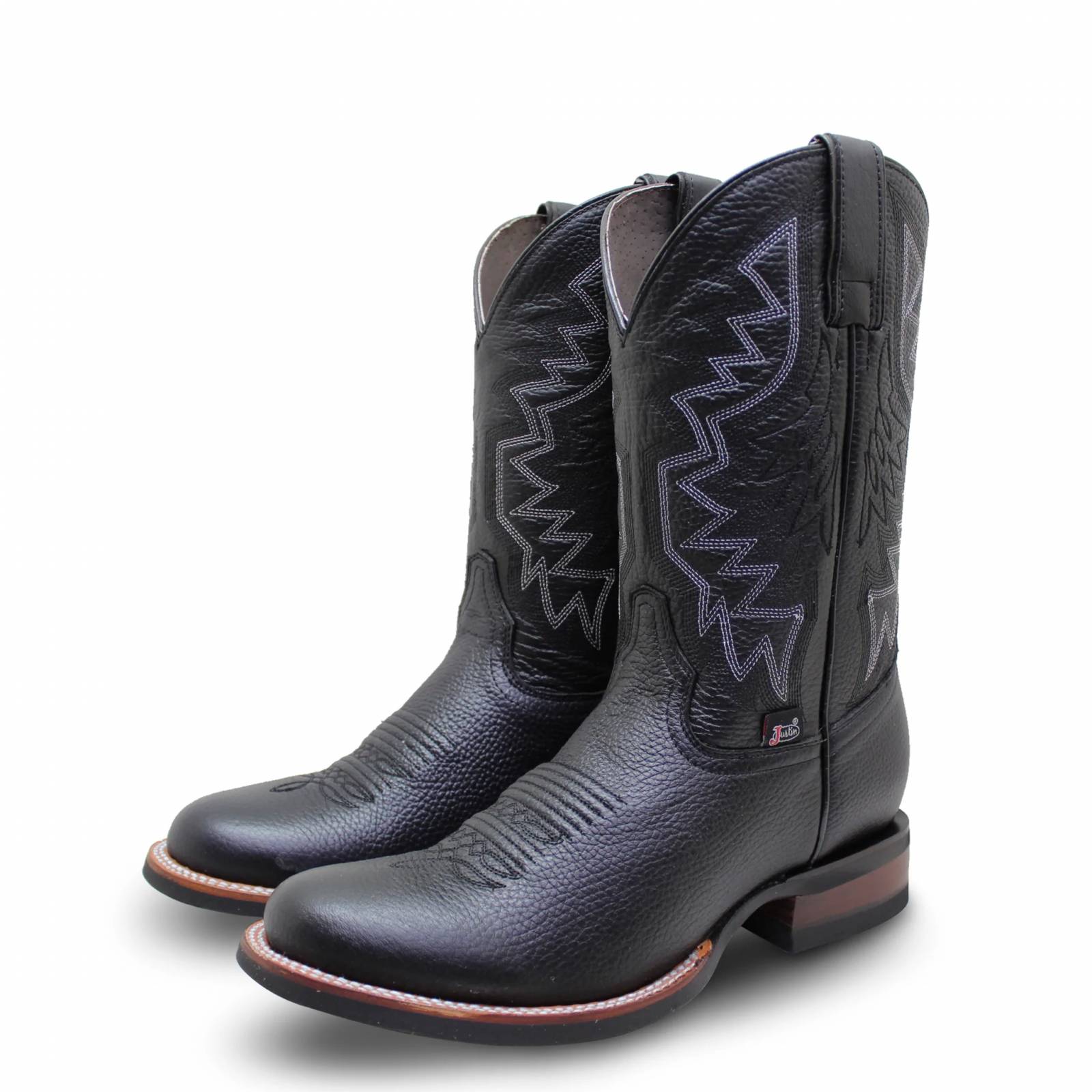 Botas En Piel Vaqueras Para Caballero Punta Redonda