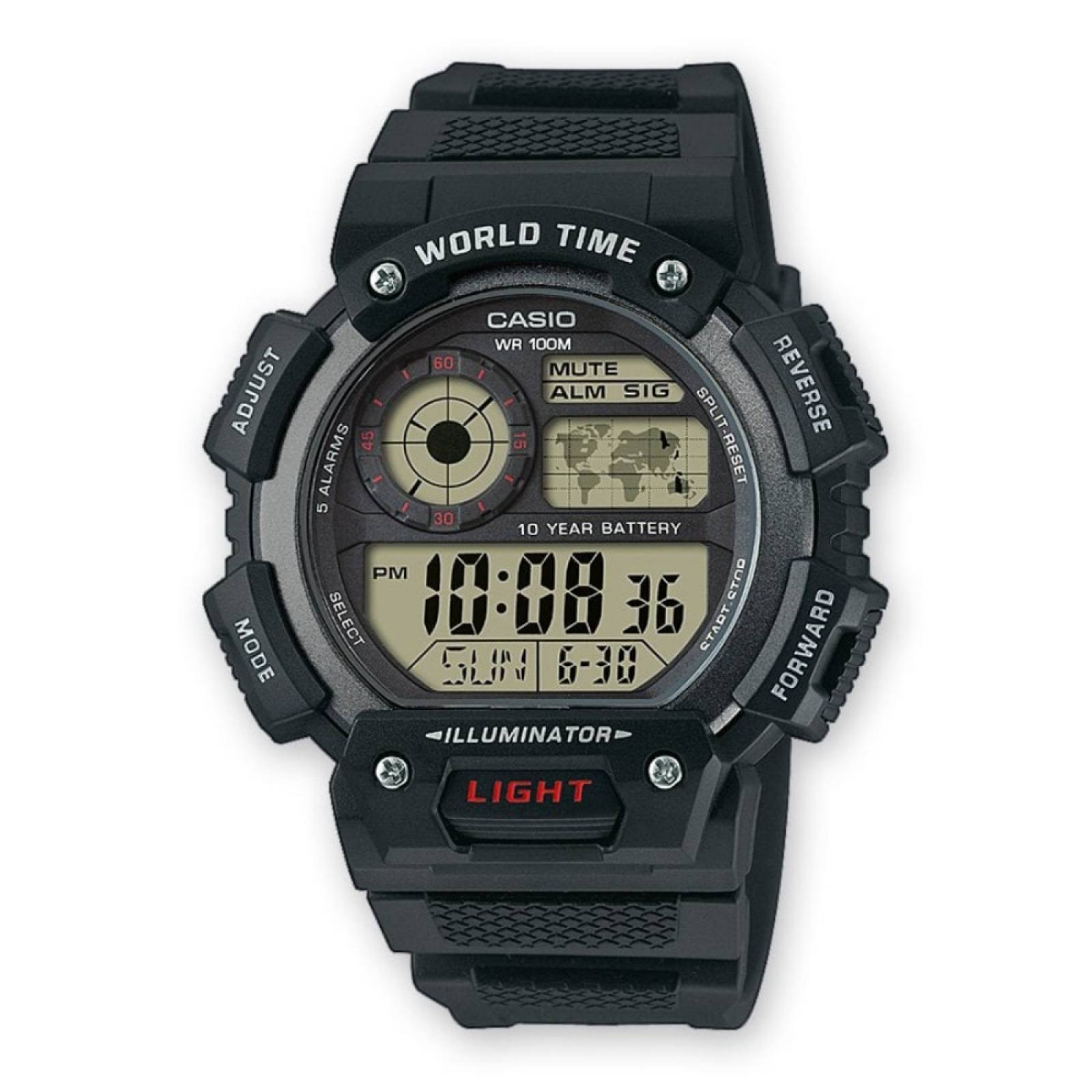 Reloj Casio Digital World Time 10Y AE-1400WH-1AVEF