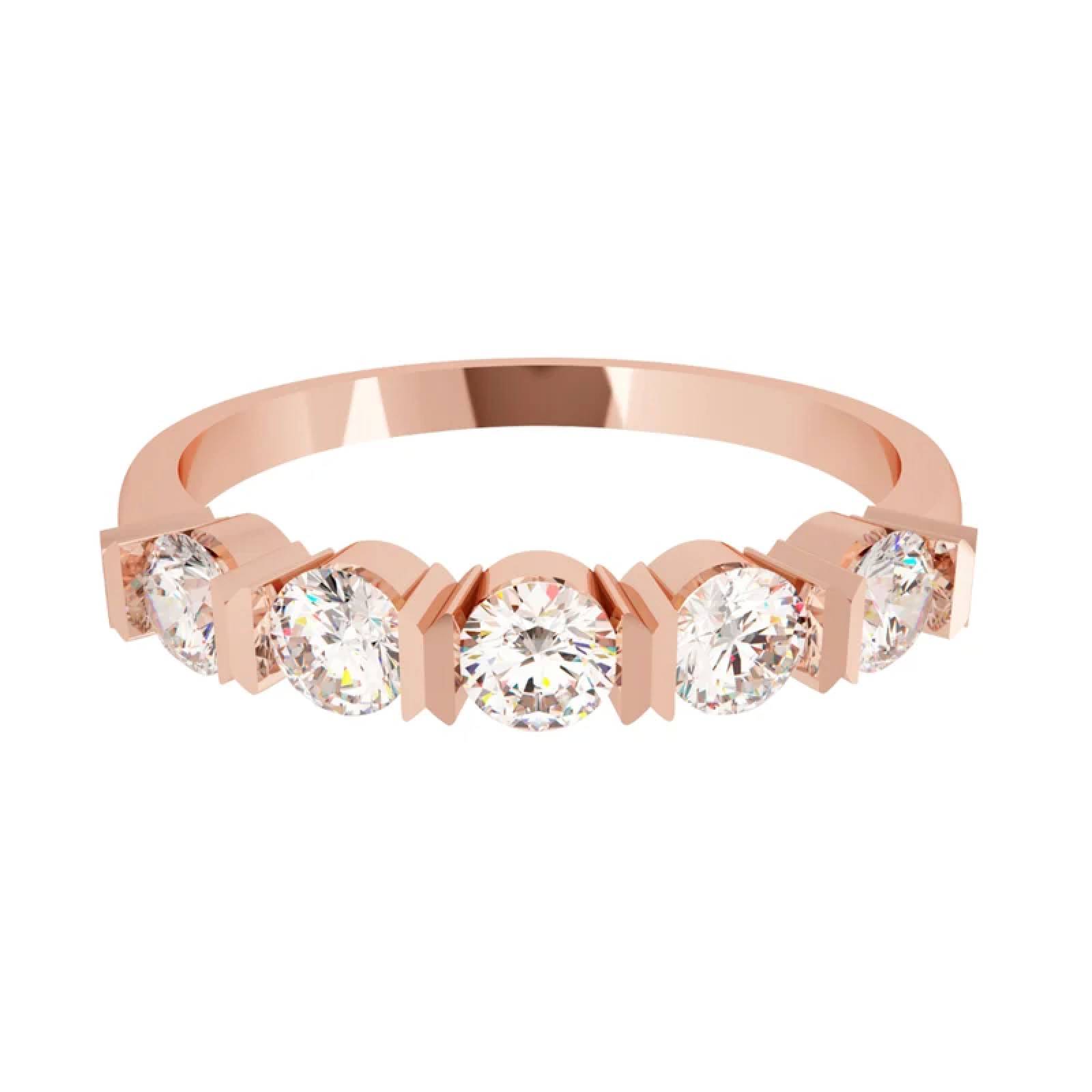 Churumbela de Oro Rosa 14K con Diamantes