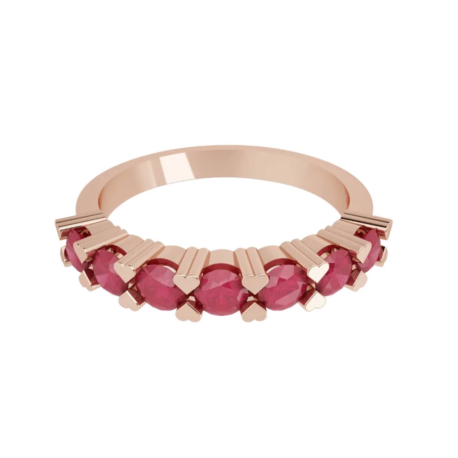 Churumbela de Oro Rosa 14K con Rubíes