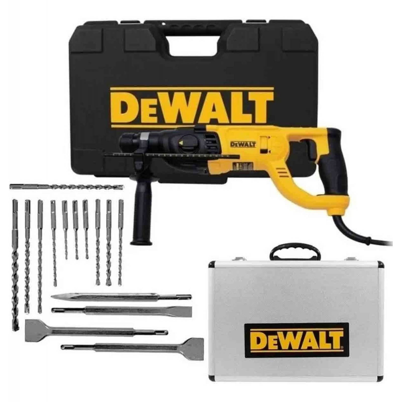 Taladro Rotomartillo Dewalt D25260k Kit 15 Brocas Y Cinceles