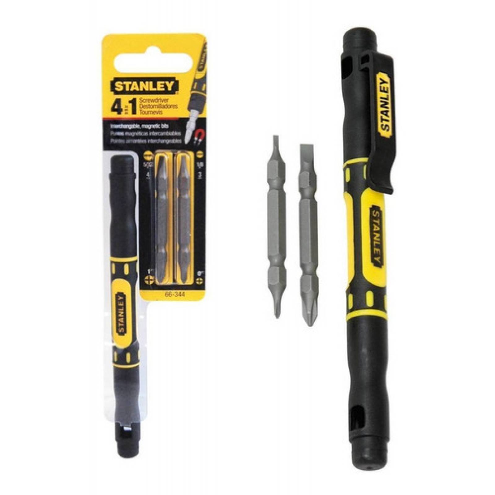 Desarmador Destornillador Bolsillo Pluma Clip 4 En 1 Stanley