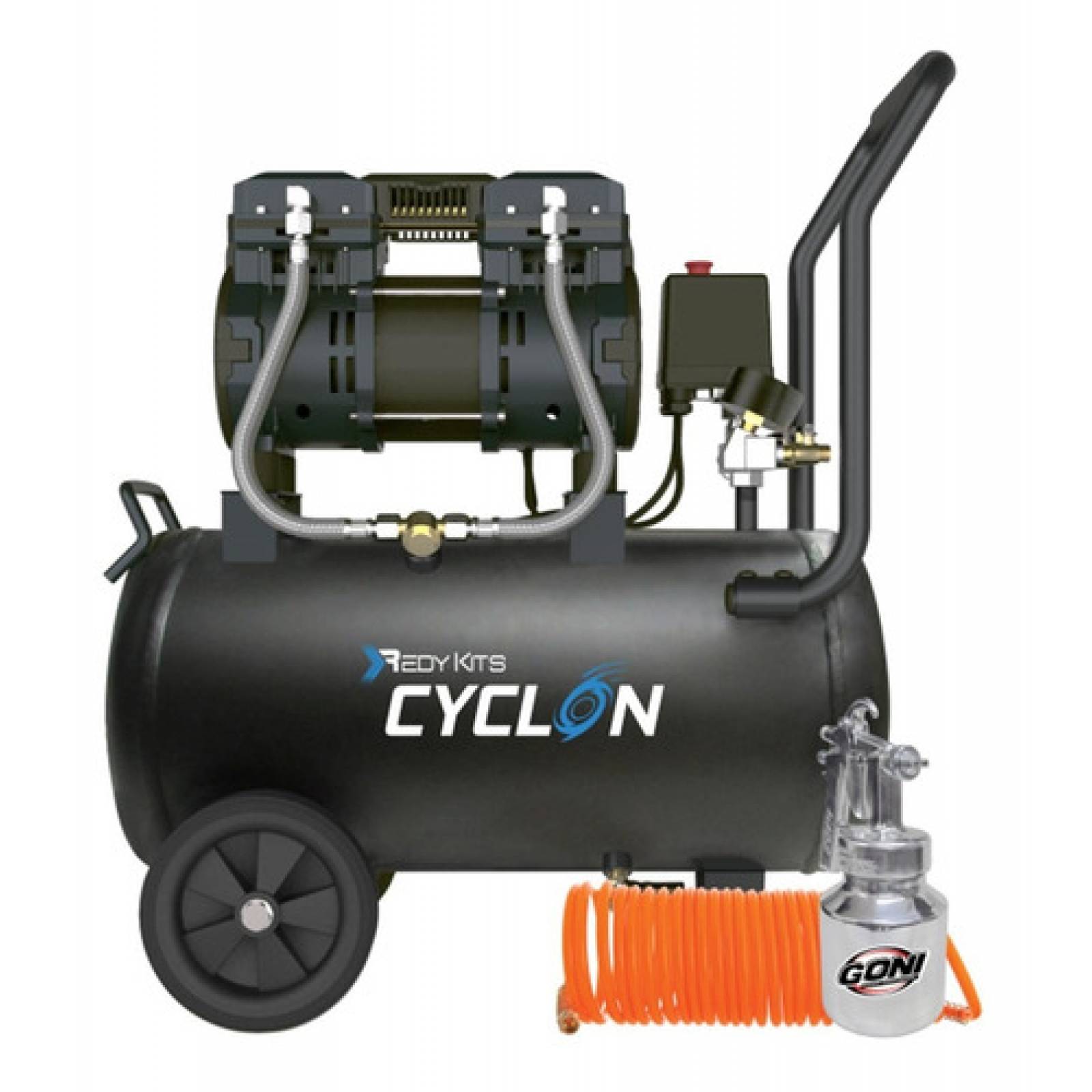 Compresor Ciclon 24l 2.0hp + Pistola + Manguera Pintar Goni