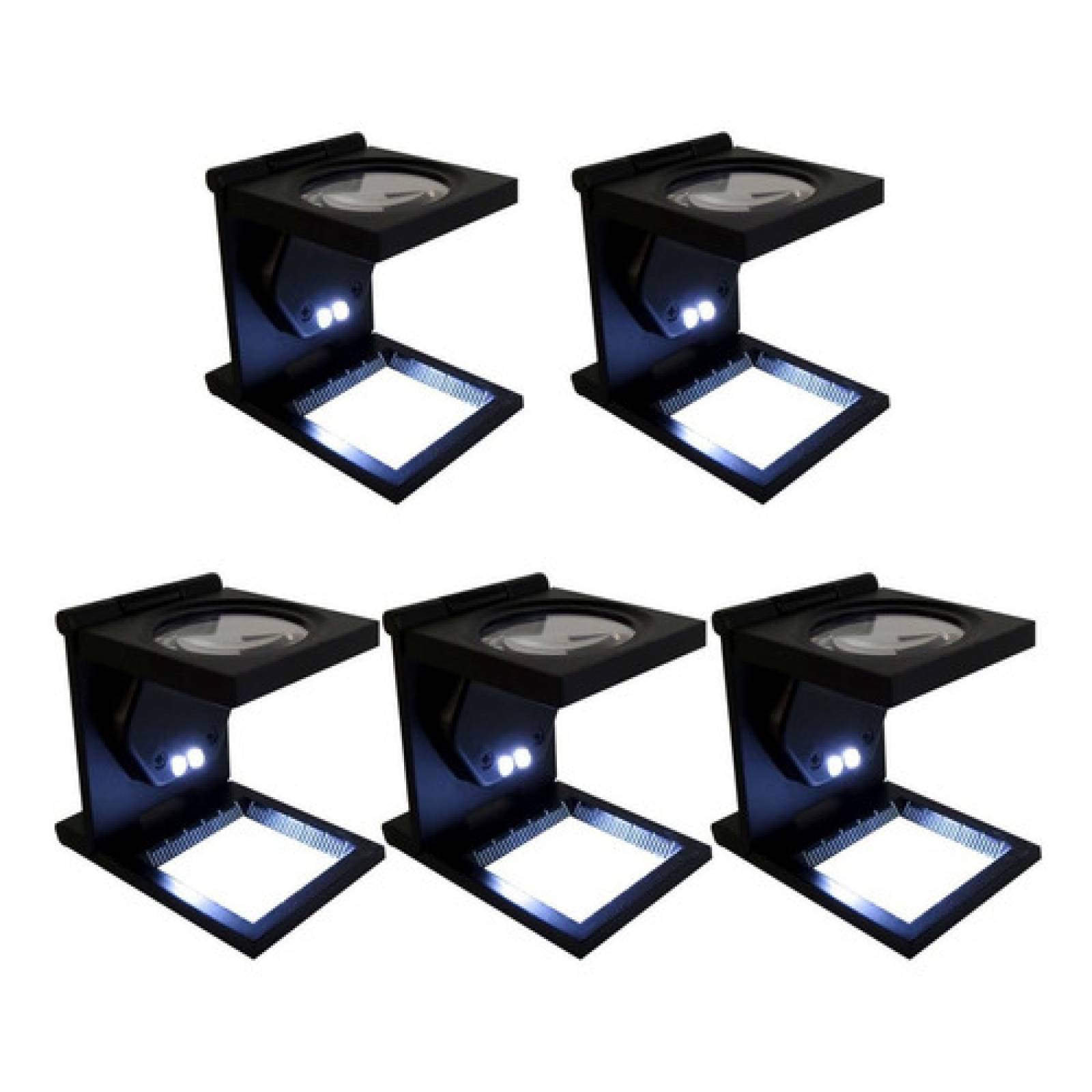 Lupa Cuenta Hilo Con Led 5 Pzs 30 Mm 8x Metal Cristal Obi