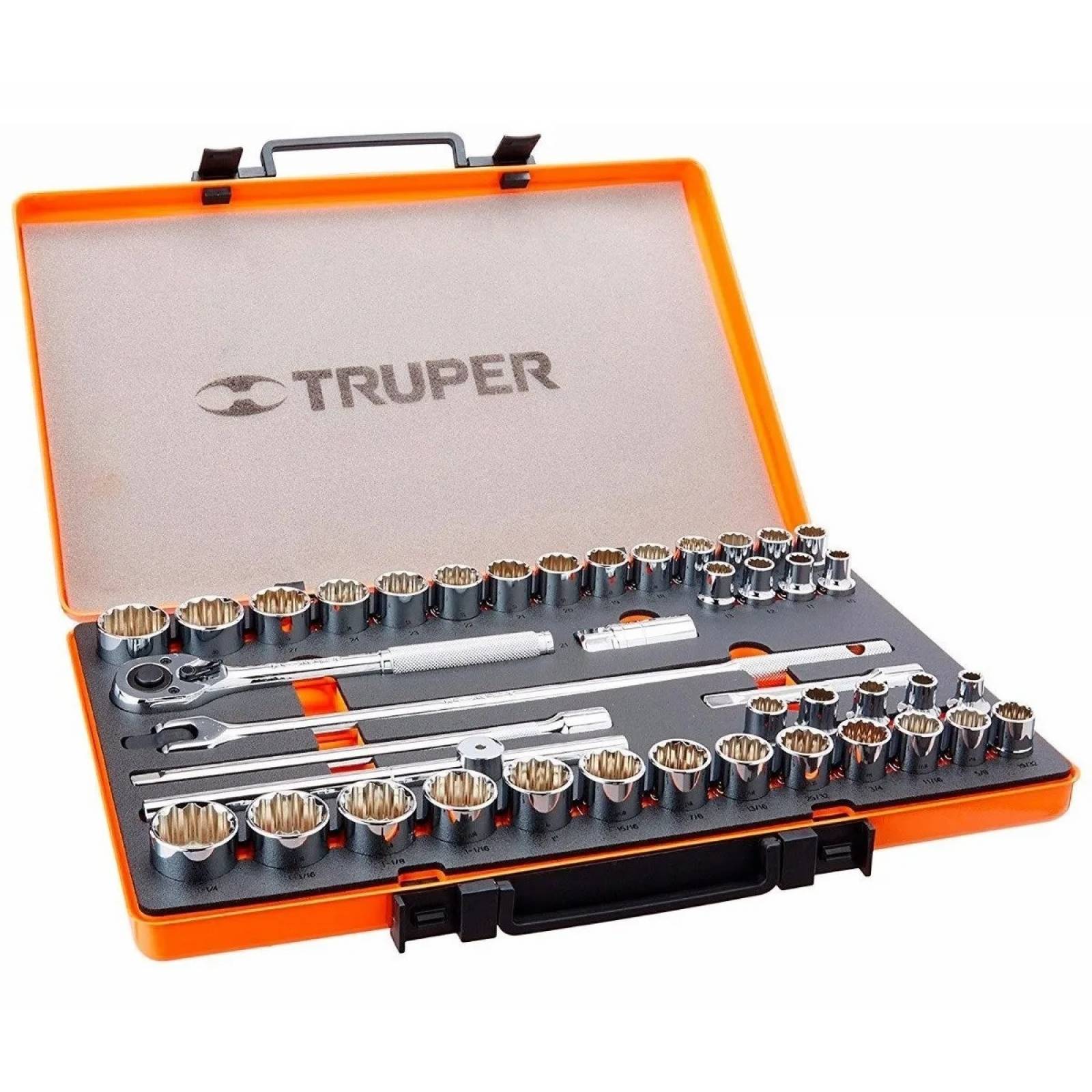 Juego De Dados Truper Jd-1/2x42mp 42 Piezas Con Estuche