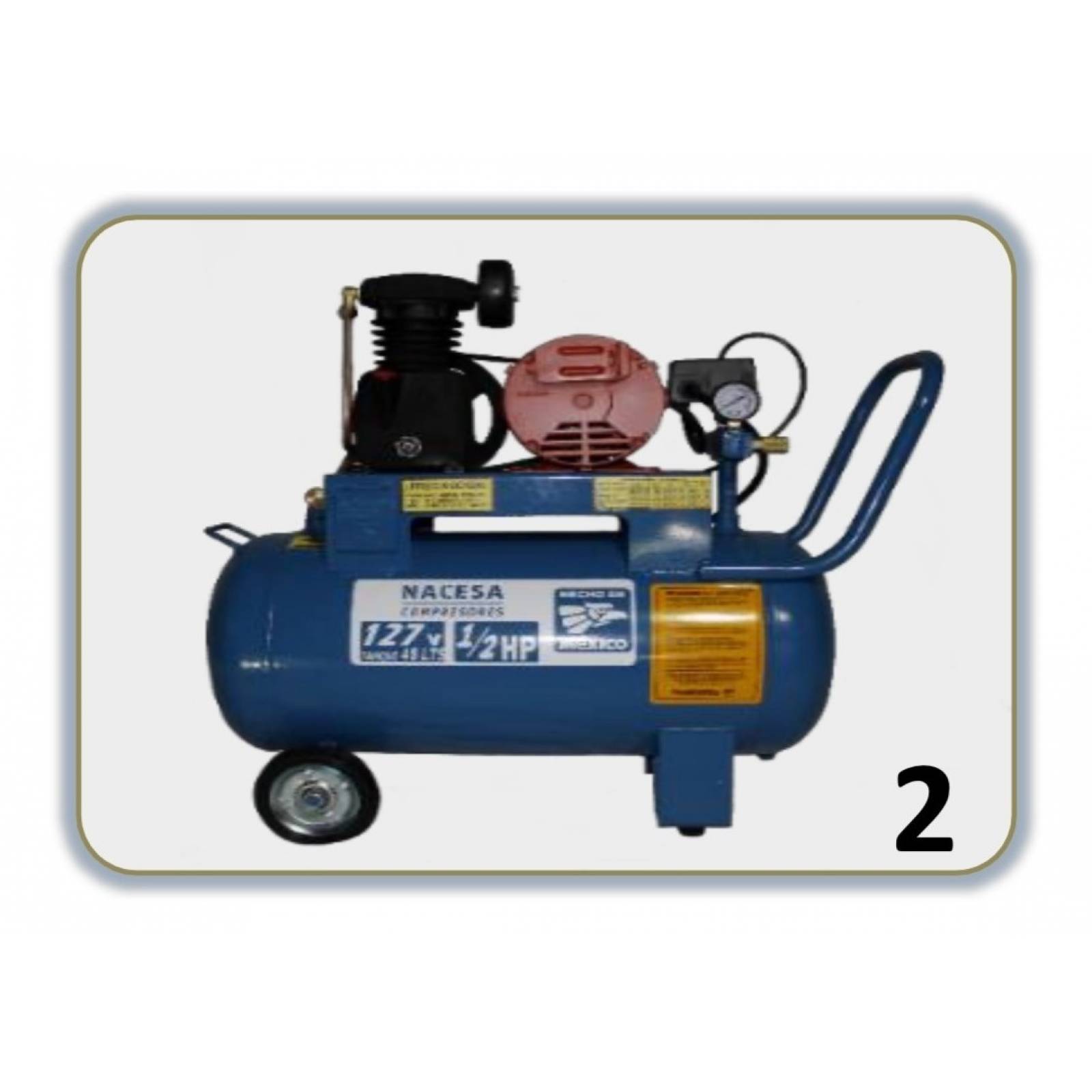 Compresor De Aire Eléctrico Tanque De 48 Lts 1/2 Hp Nacesa