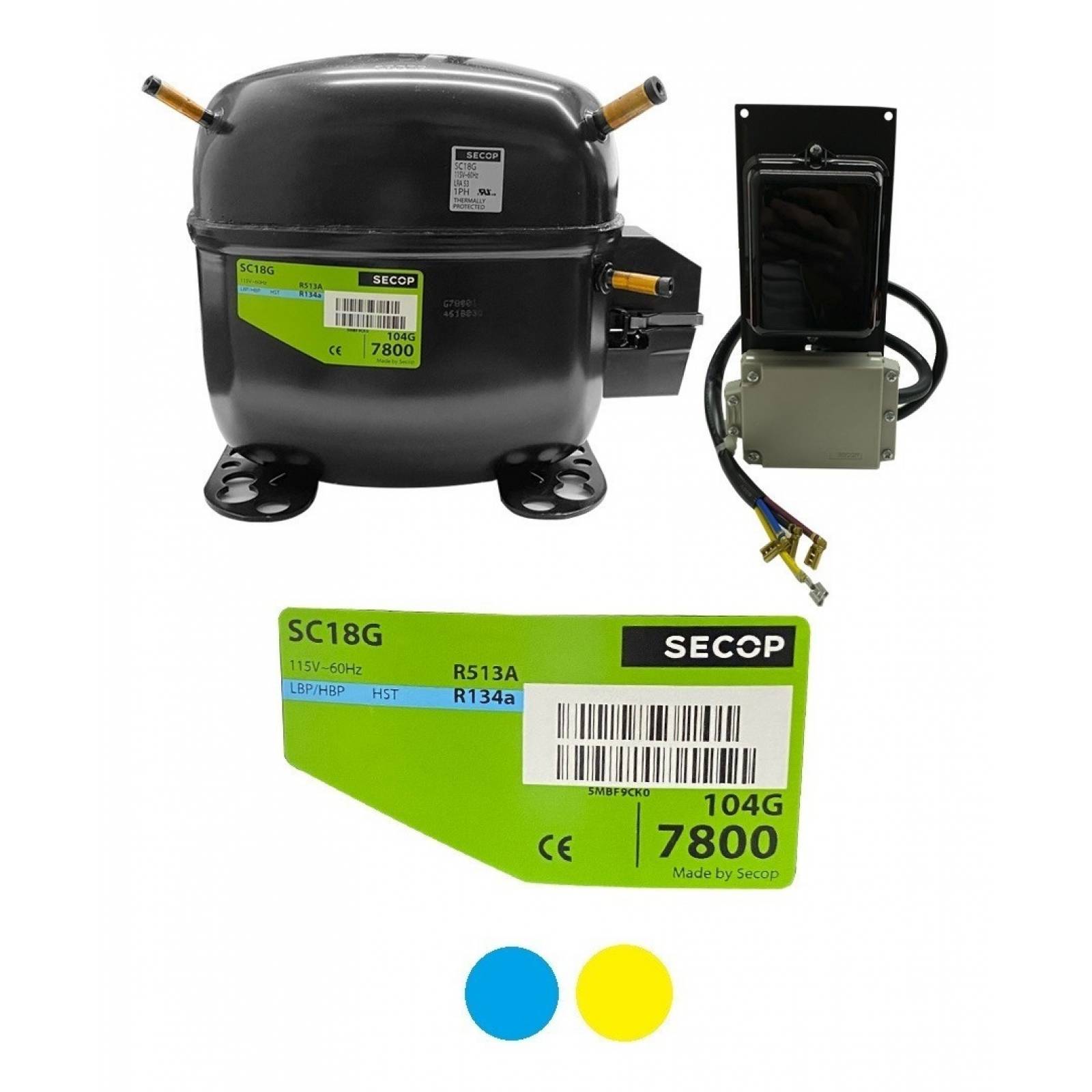 Compresor Danfos Secop Nidec 3/4 Hp 134a 115v Sc18g 104g7800