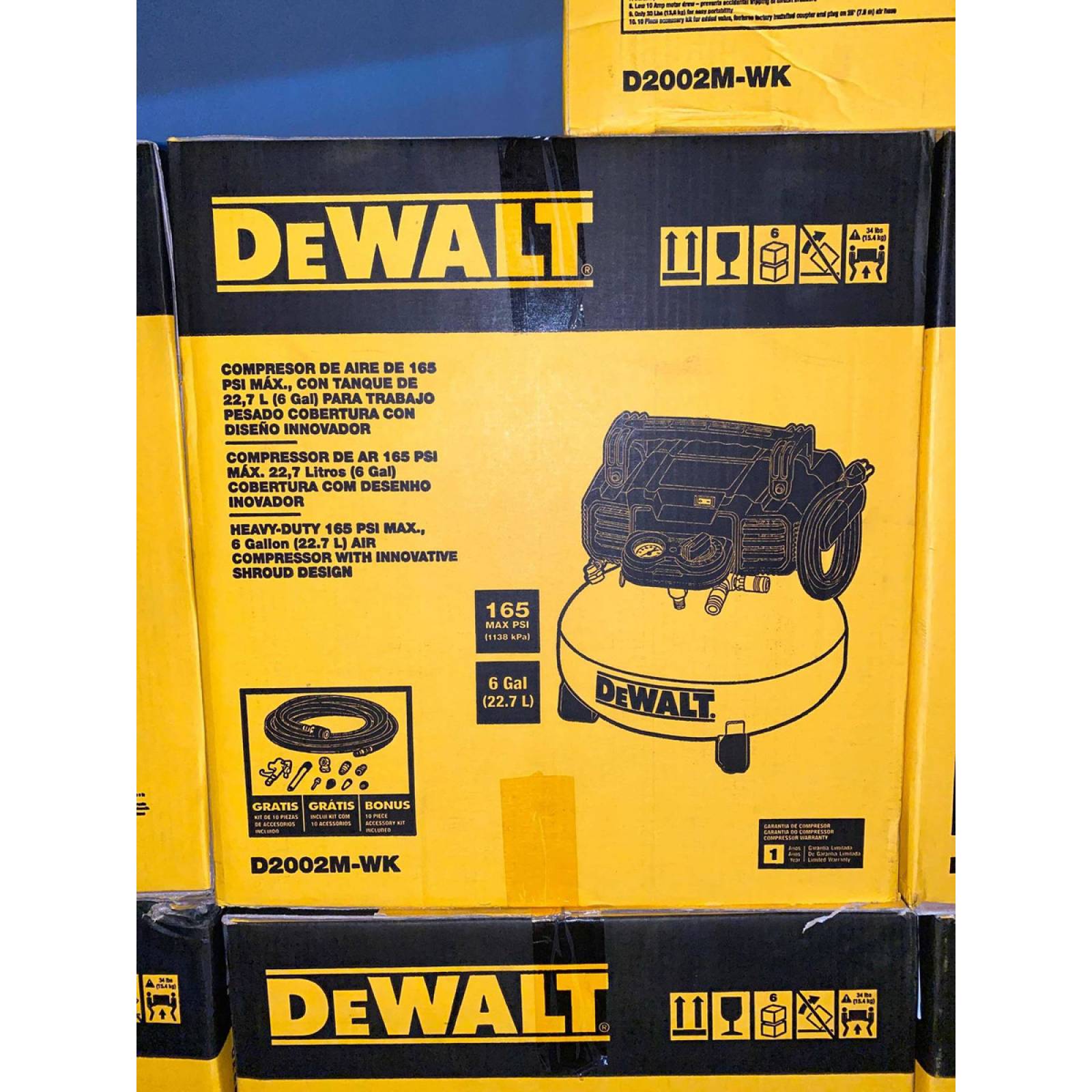 Compresor De Aire Mini Electrico Portatil Dewalt D2002m-wk