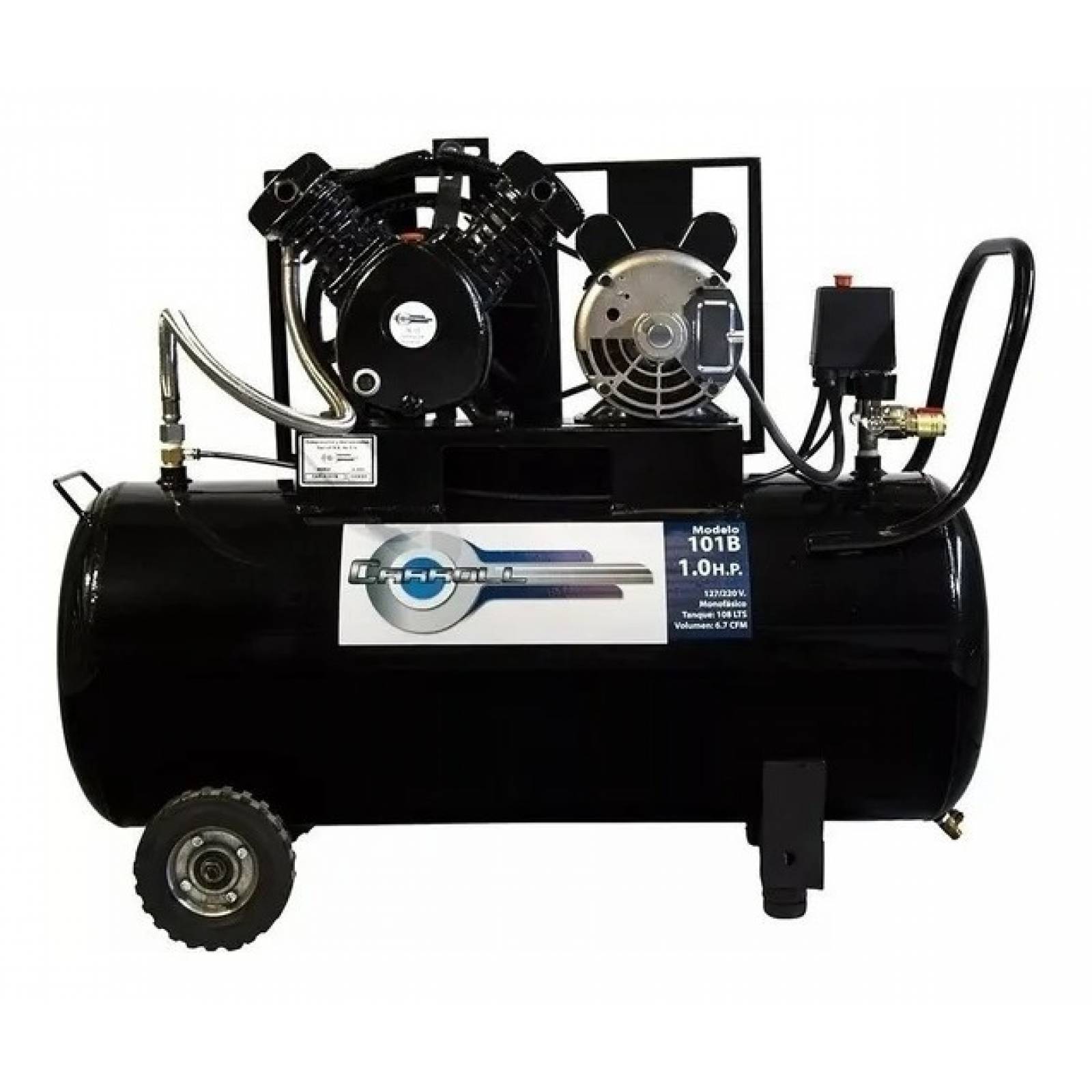 Compresor De Aire 108 Lts Motor 1 Hp  6 Cfm C/llantas H101b
