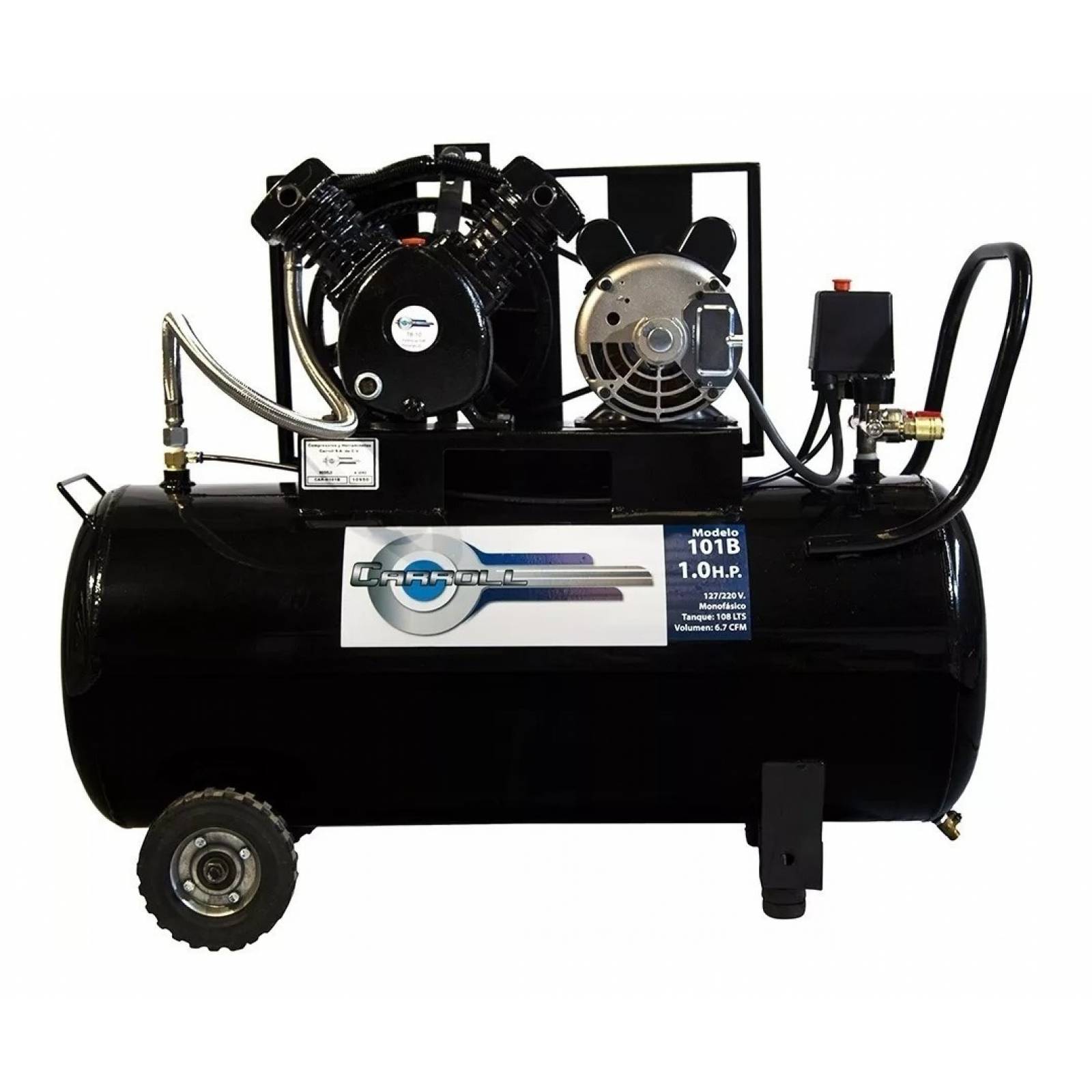 Compresor De Aire 108 Lts Motor 1 Hp Cabezal 6 Cfm C/llantas