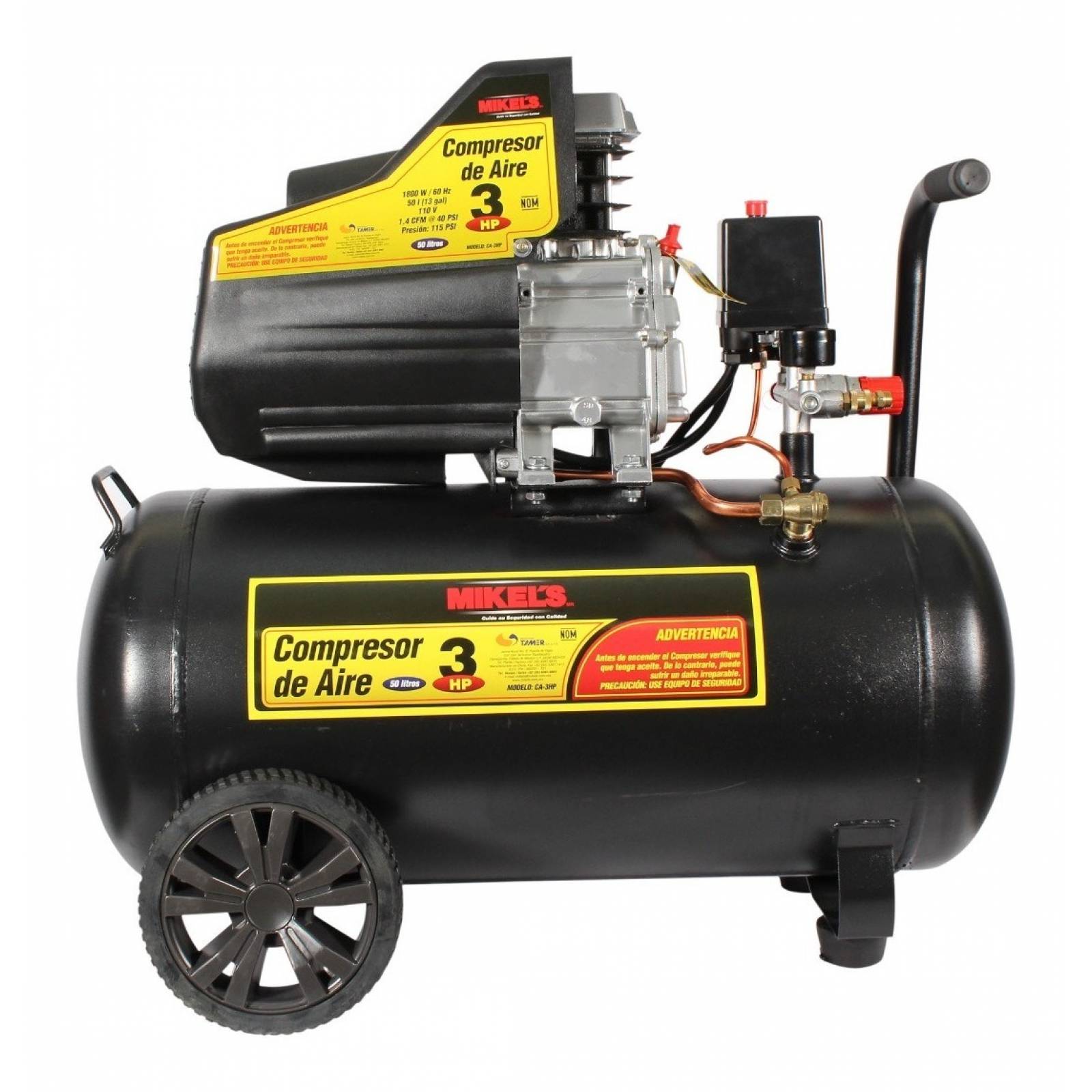 Compresor De Aire 3 Hp  1700 W / 3400 Rpm Mikels Ca-3hp
