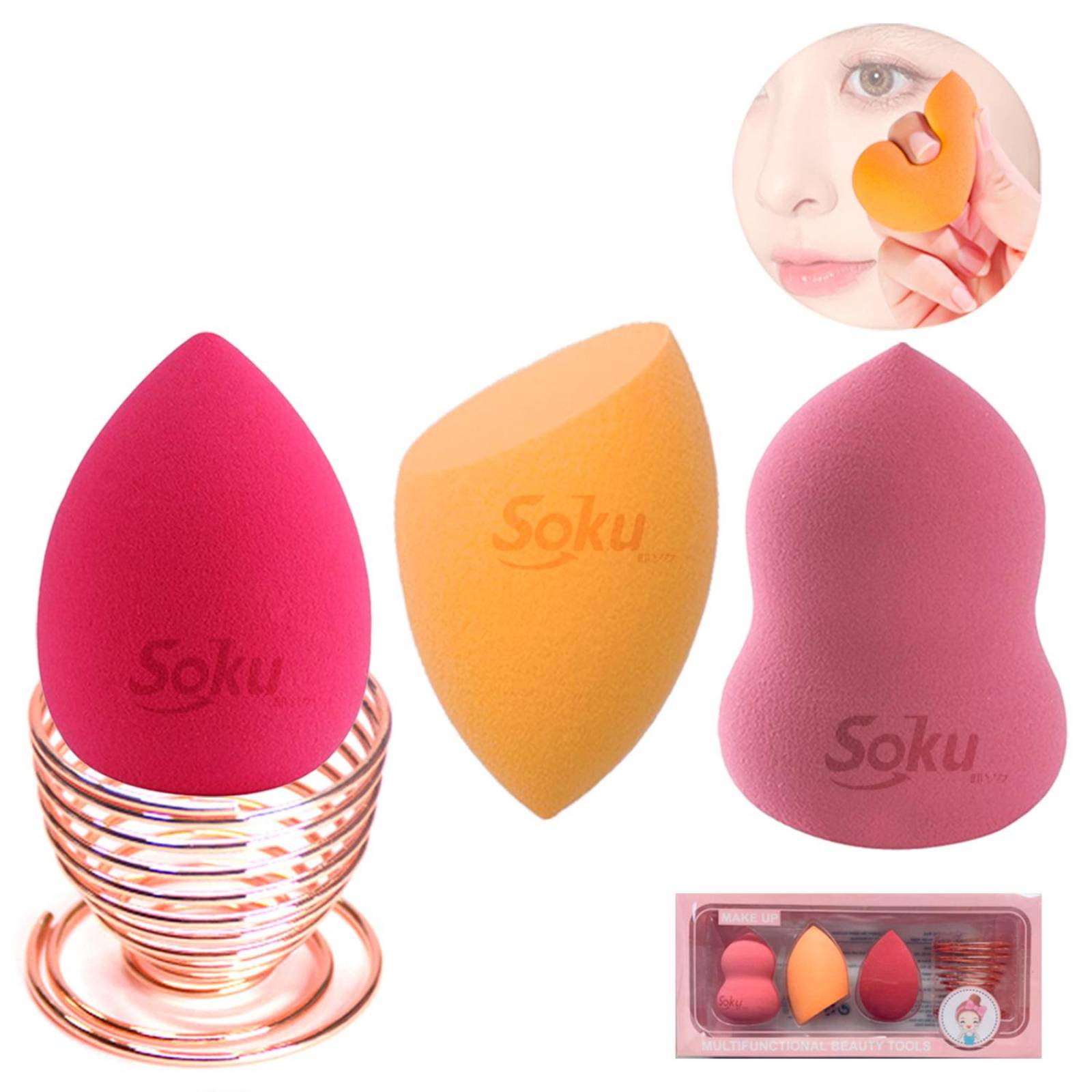 Set Esponjas Maquillaje Indeformables Base Calidad Original 