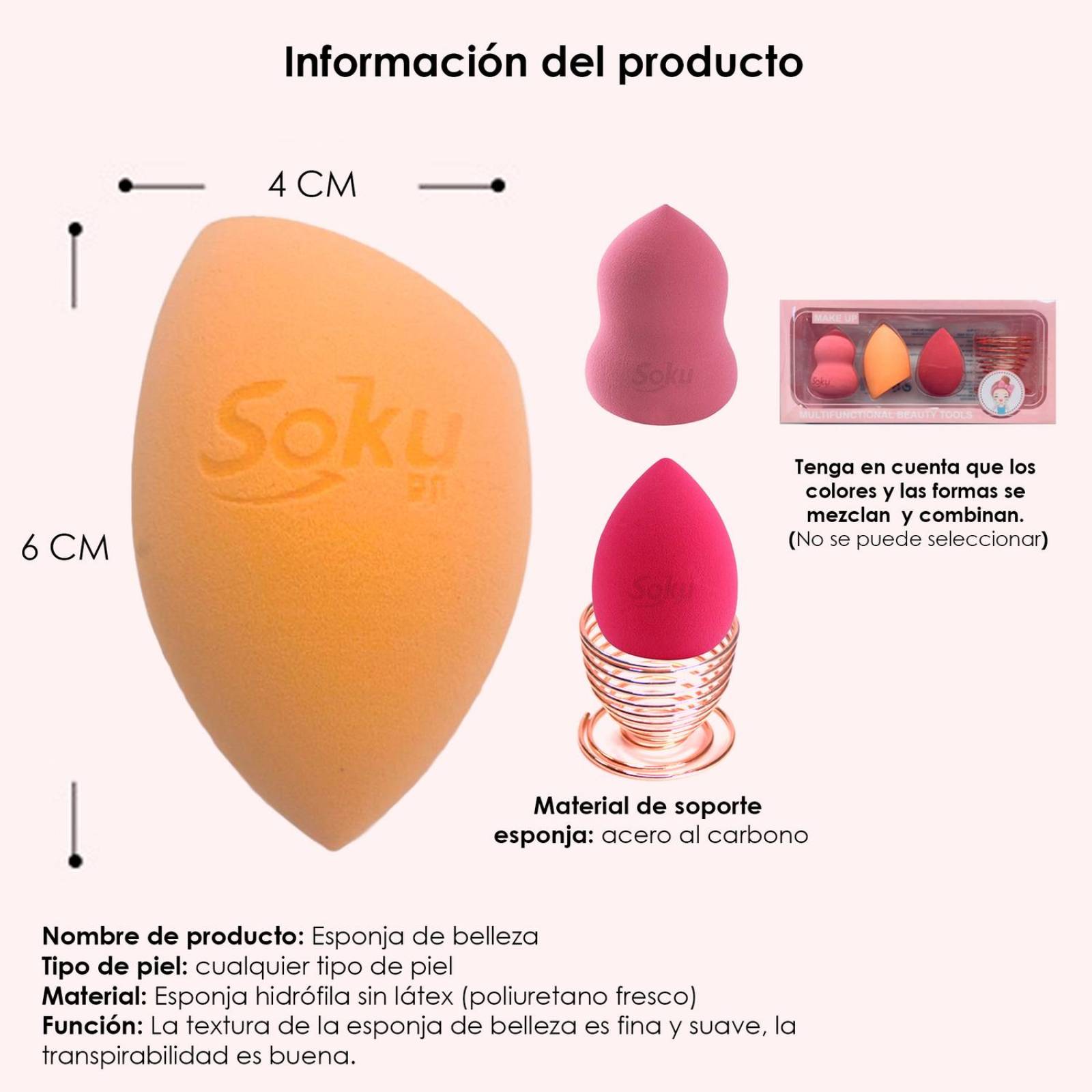 Set Esponjas Maquillaje Indeformables Base Calidad Original 