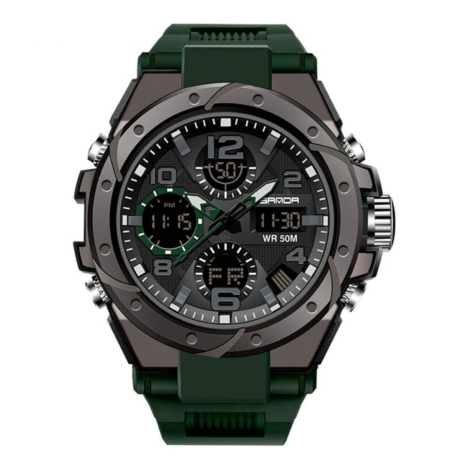 Reloj Dual Militar Deportivo Digital Uso Rudo Resistencia Contra Agua 5 bar SD 