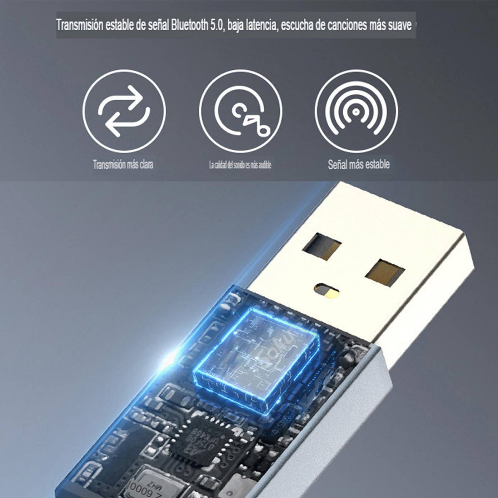 Cable USB Auxiliar 3.5 mm 3 polos transmisor bluetooth fidelidad 