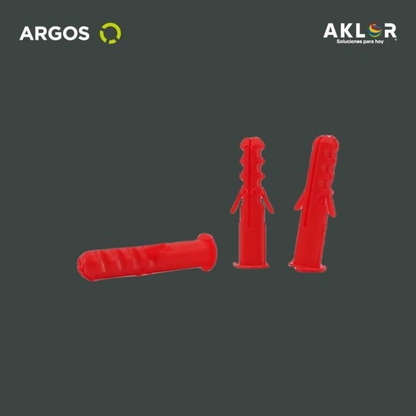 ARGOS TAQ0100R TAQUETES DE PLÁSTICO 1/4 PULG (6 mm) ROJO 