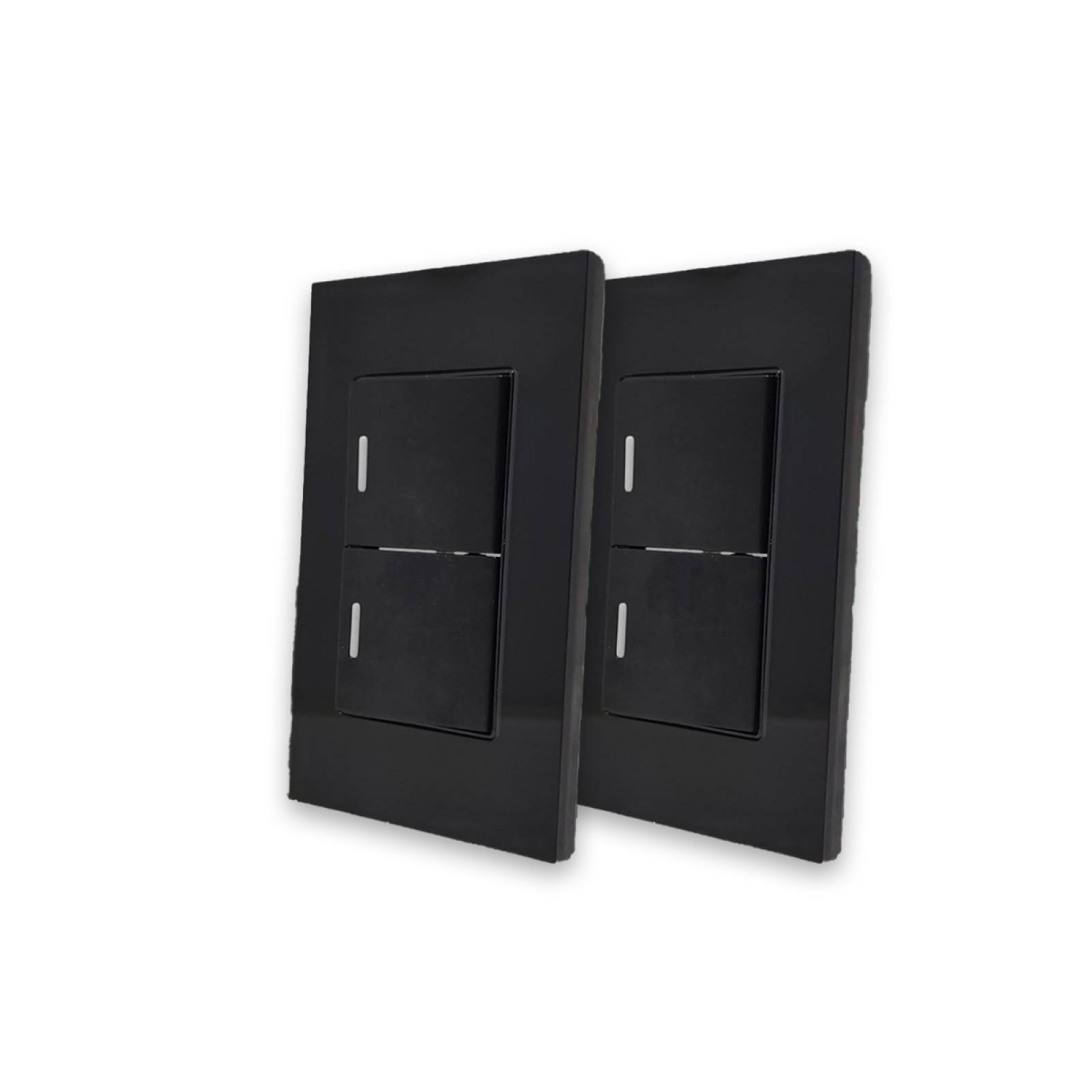 ARGOS 8843900 APAGADOR DOBLE CON PLACA DE ACRÍLICO NEGRO 