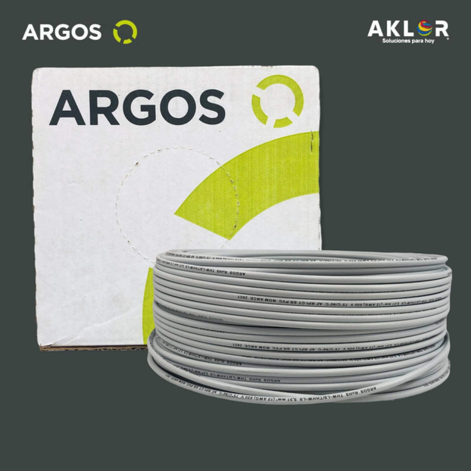 Cable de cobre THHW-LS calibre 12 Blanco 100m ARGOS 1100124