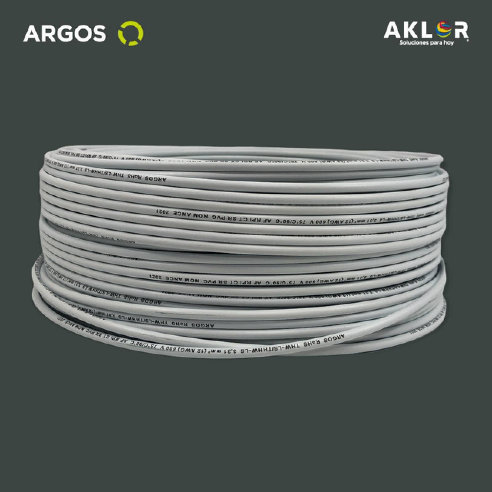 Cable de cobre THHW-LS calibre 12 Blanco 100m ARGOS 1100124