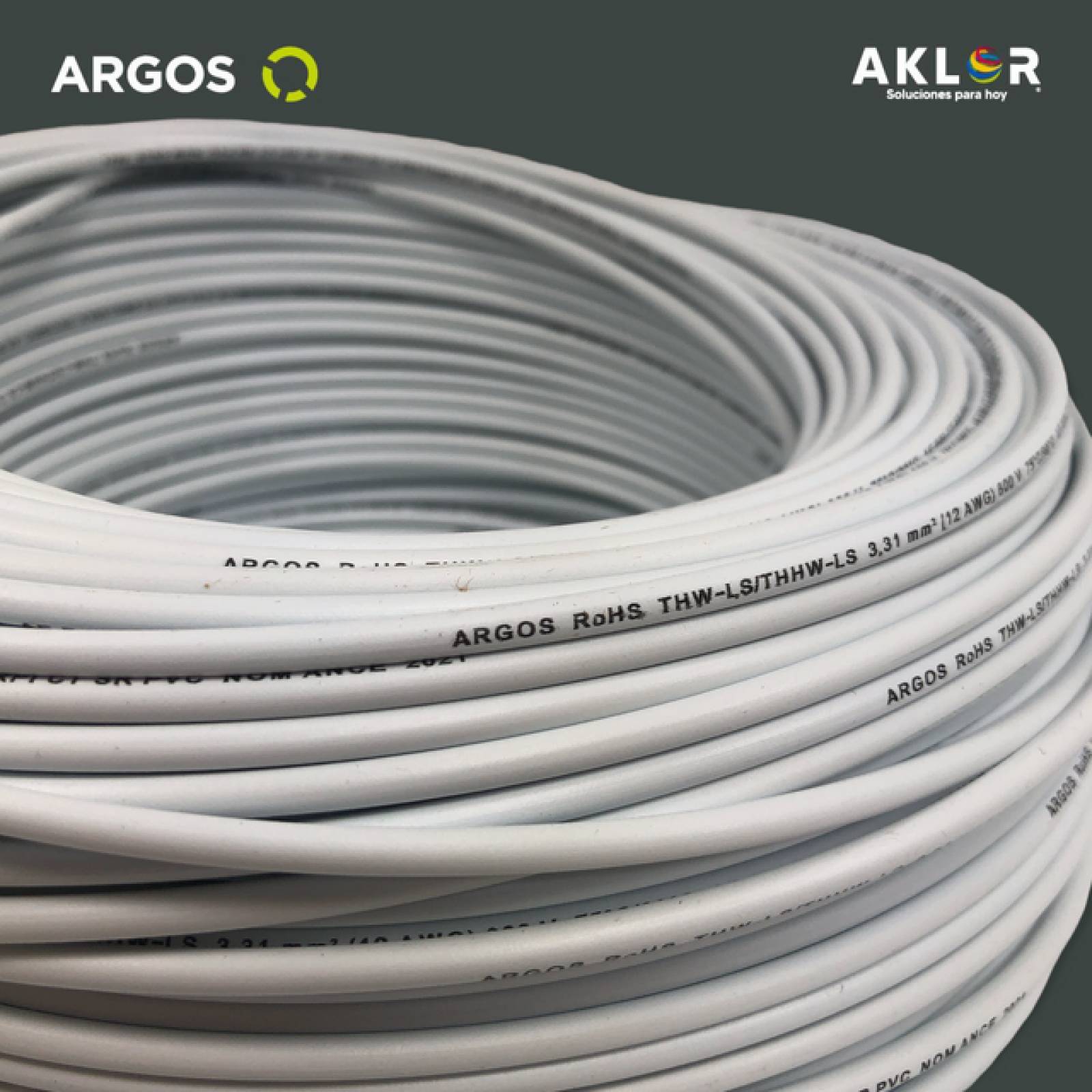 Cable de cobre THHW-LS calibre 12 Blanco 100m ARGOS 1100124